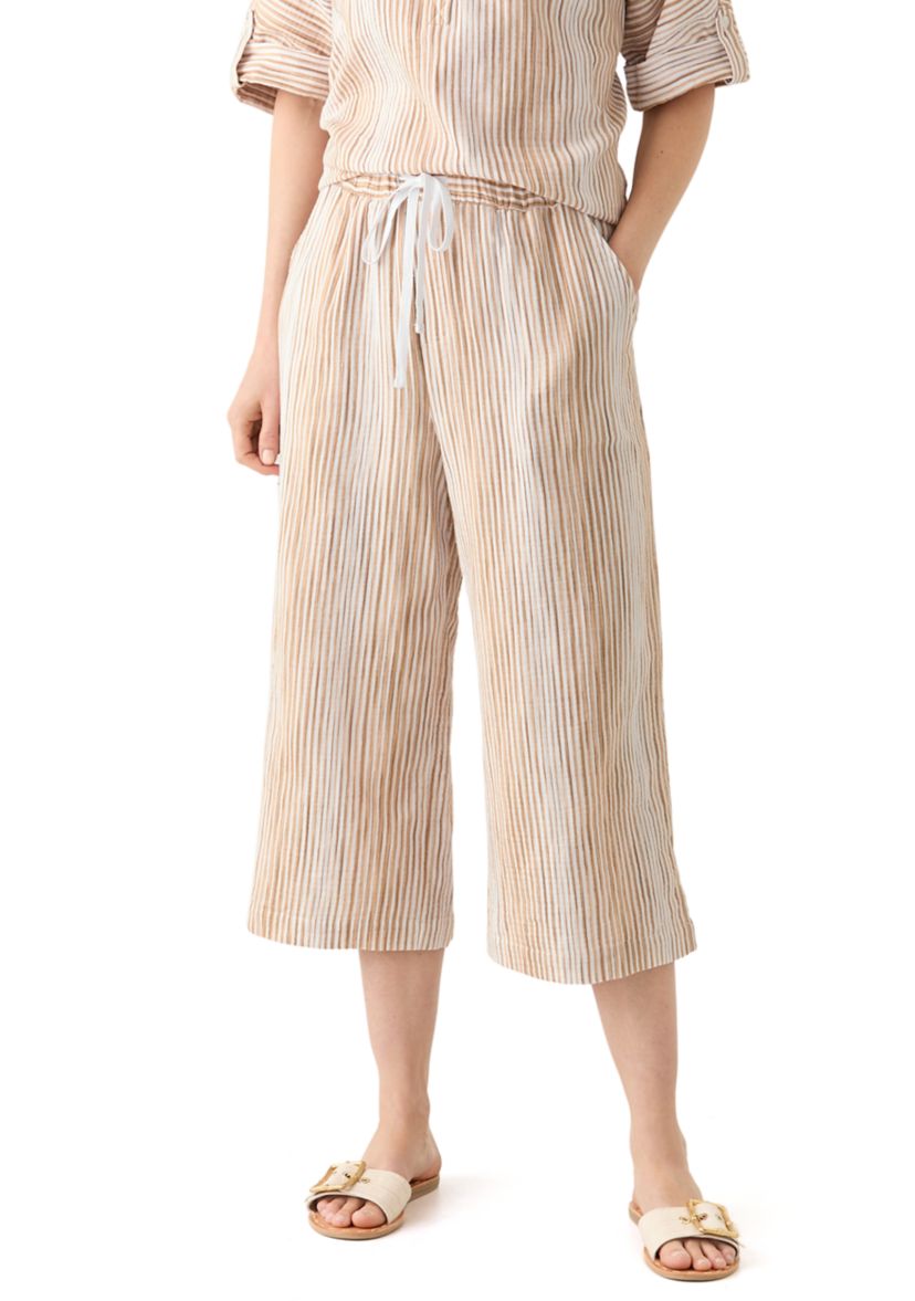 Womens Delia Crinkle Gauze Capri Pants