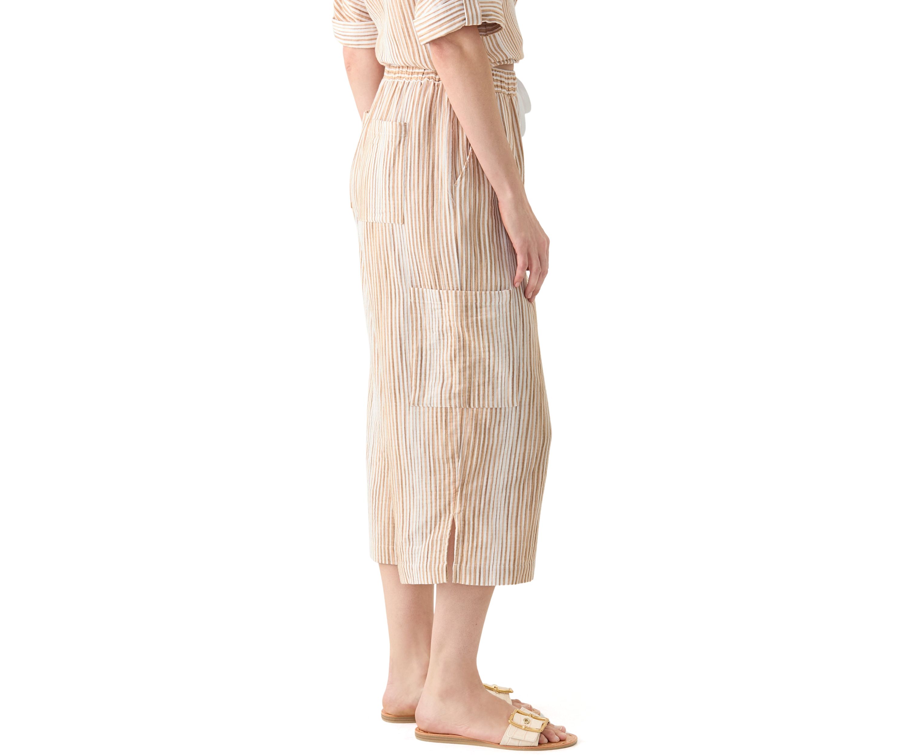 Womens Delia Crinkle Gauze Capri Pants