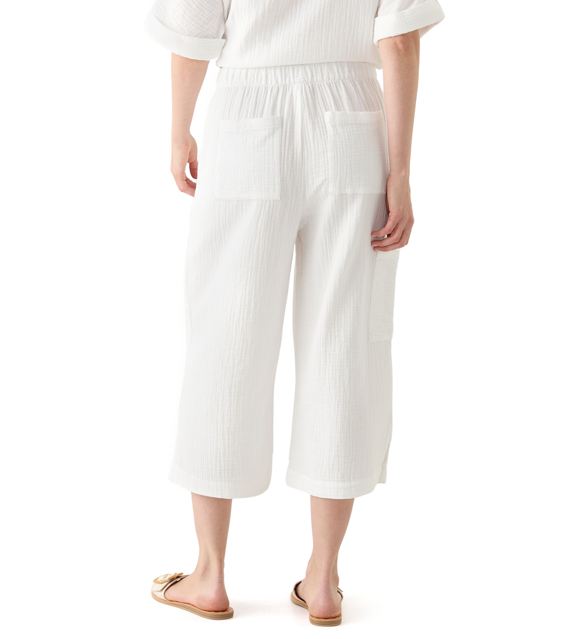 Womens Delia Crinkle Gauze Capri Pants