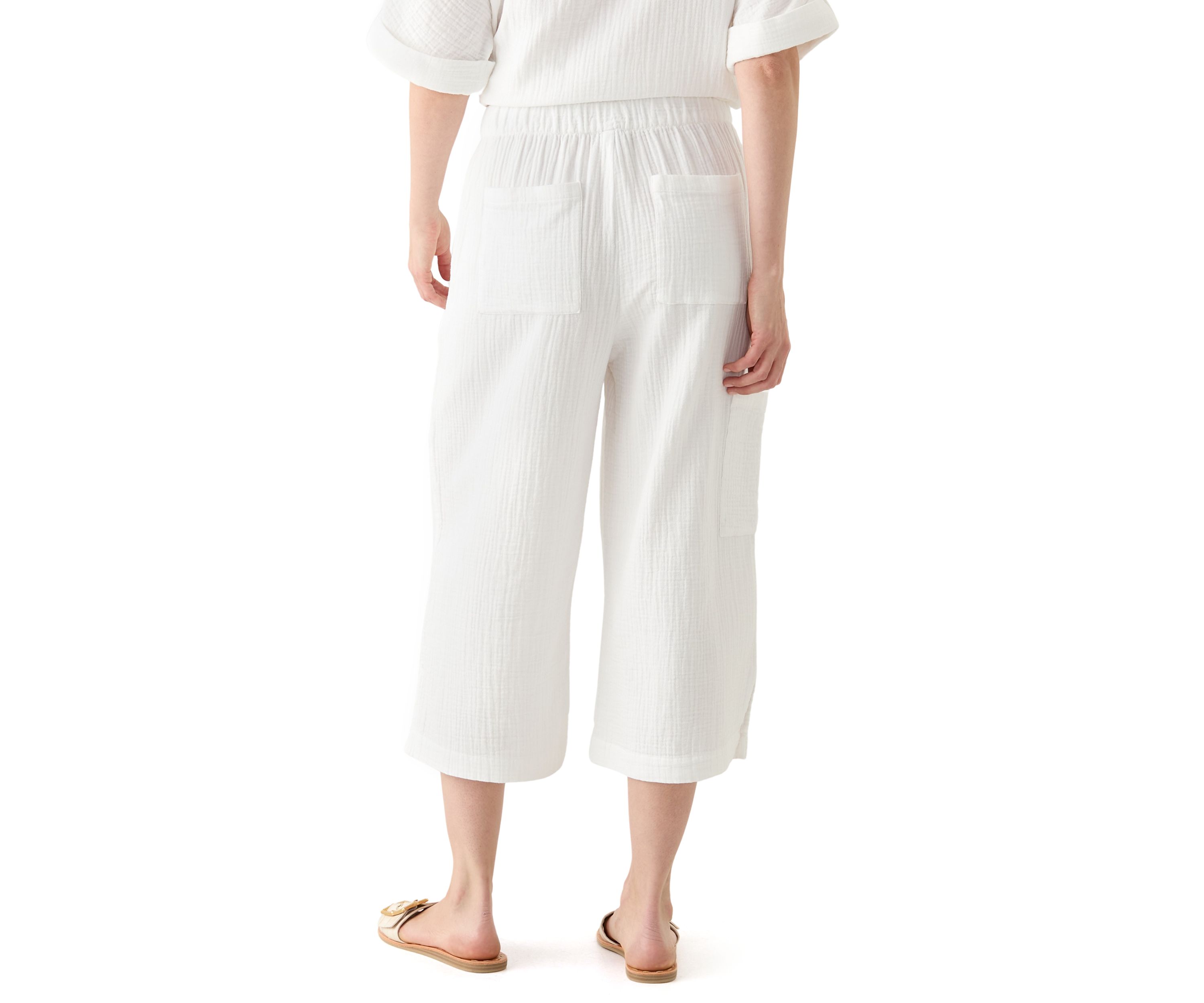 Womens Delia Crinkle Gauze Capri Pants
