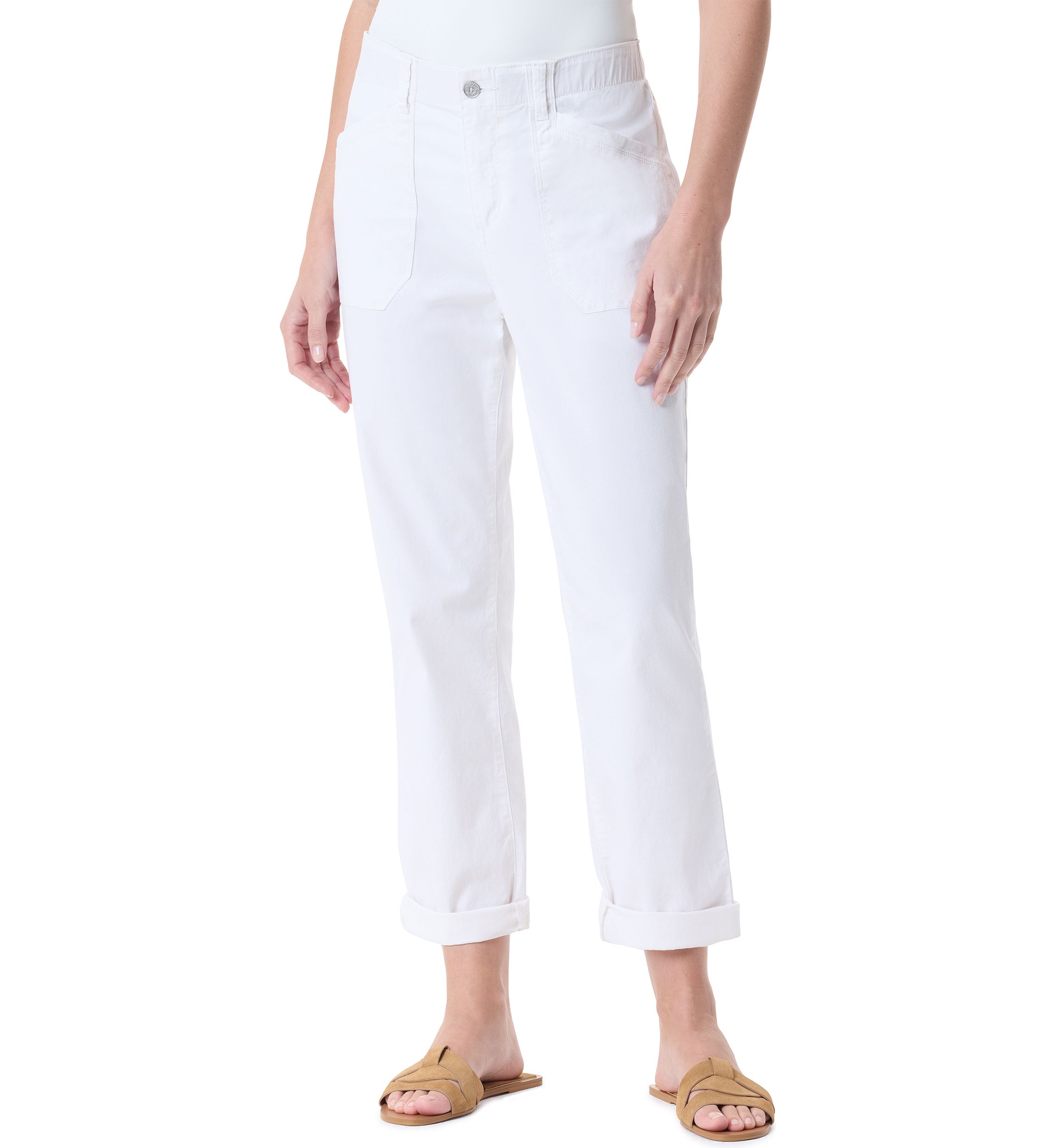 Petite Cuffed Straight Utility Pants 