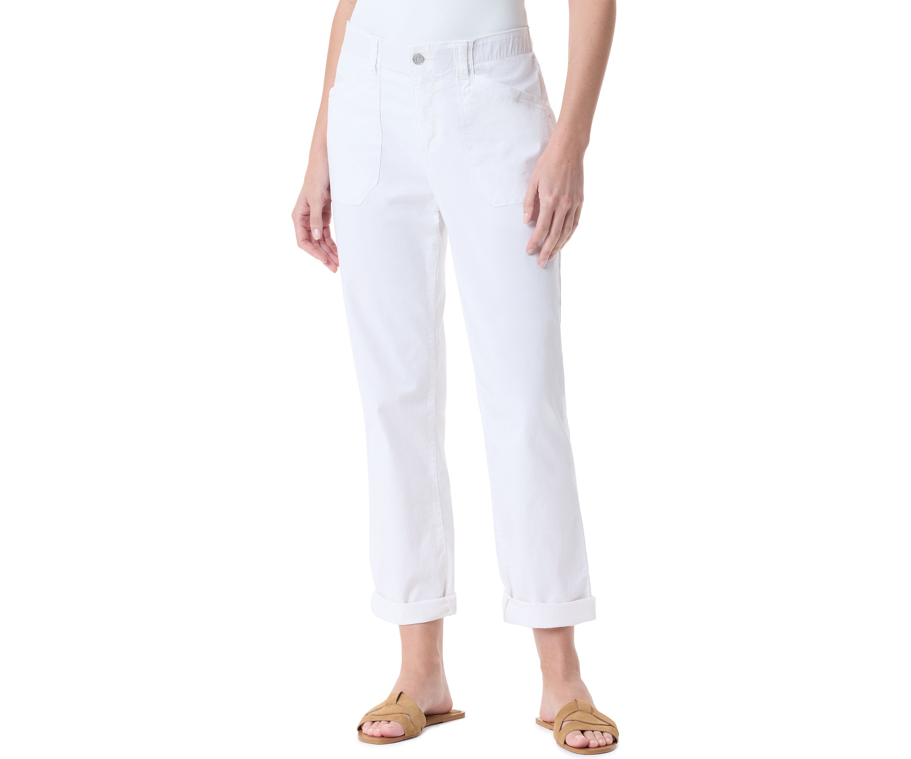Petite Cuffed Straight Utility Pants 