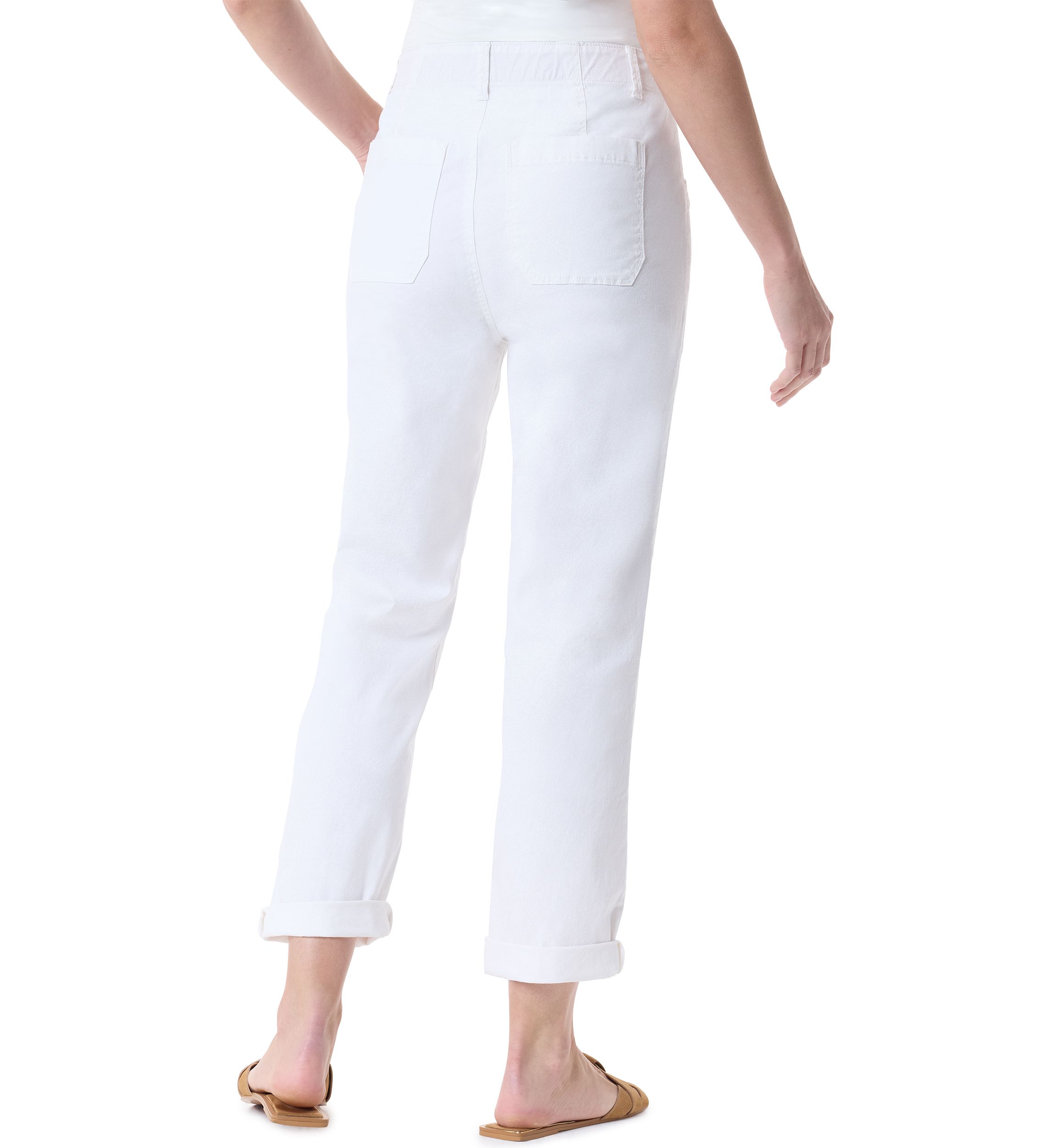 Petite Cuffed Straight Utility Pants 