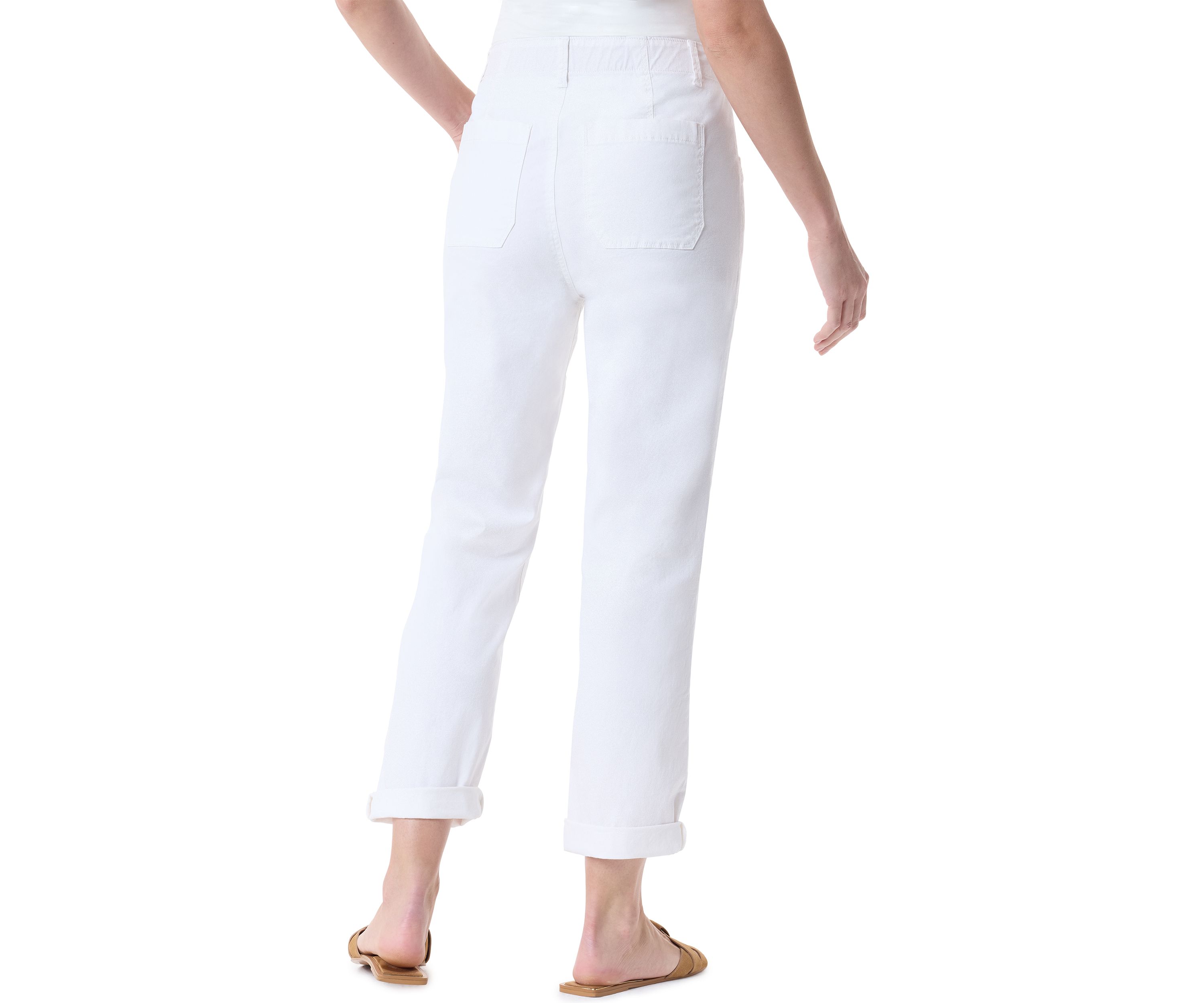 Petite Cuffed Straight Utility Pants 