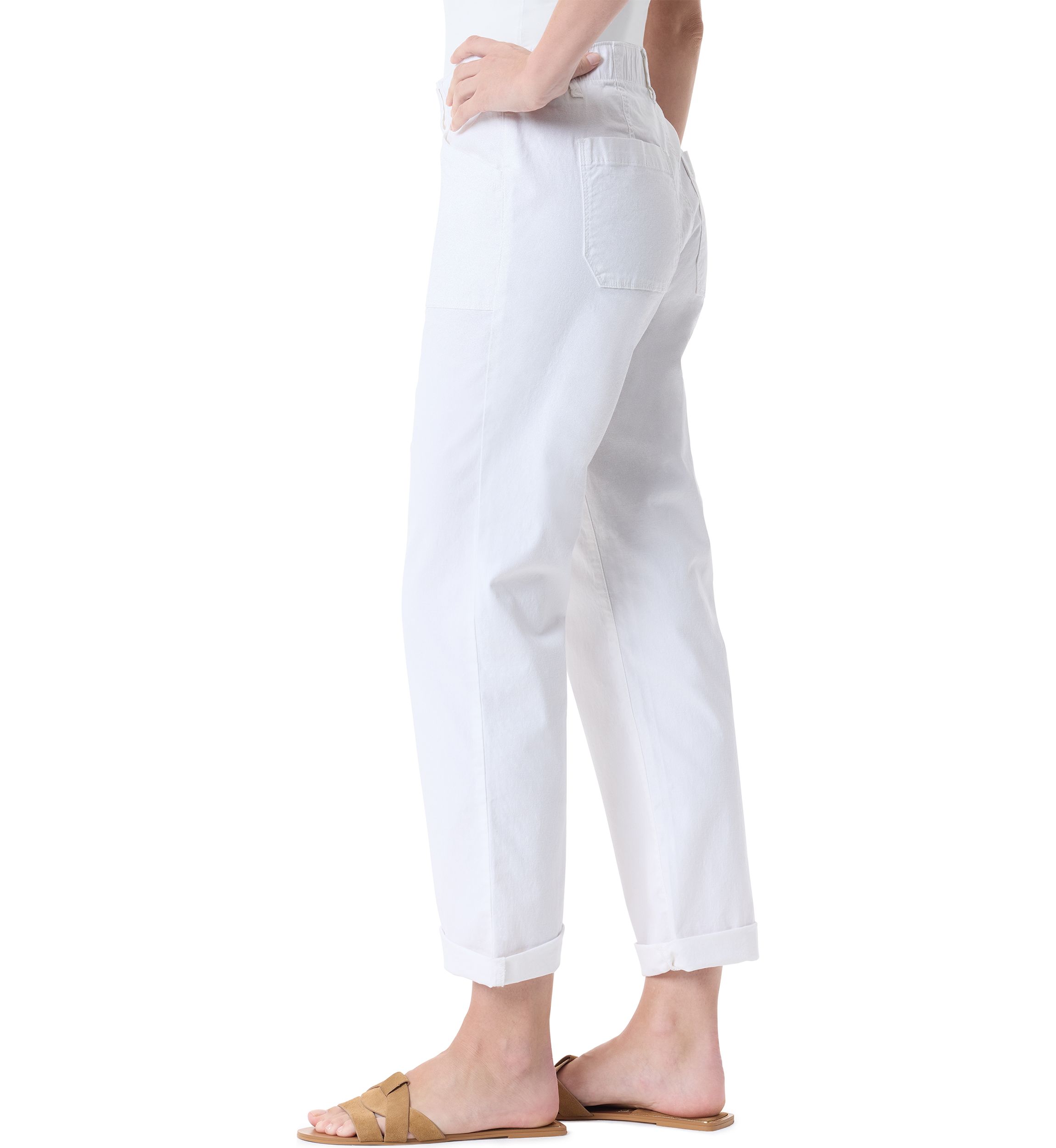 Petite Cuffed Straight Utility Pants 