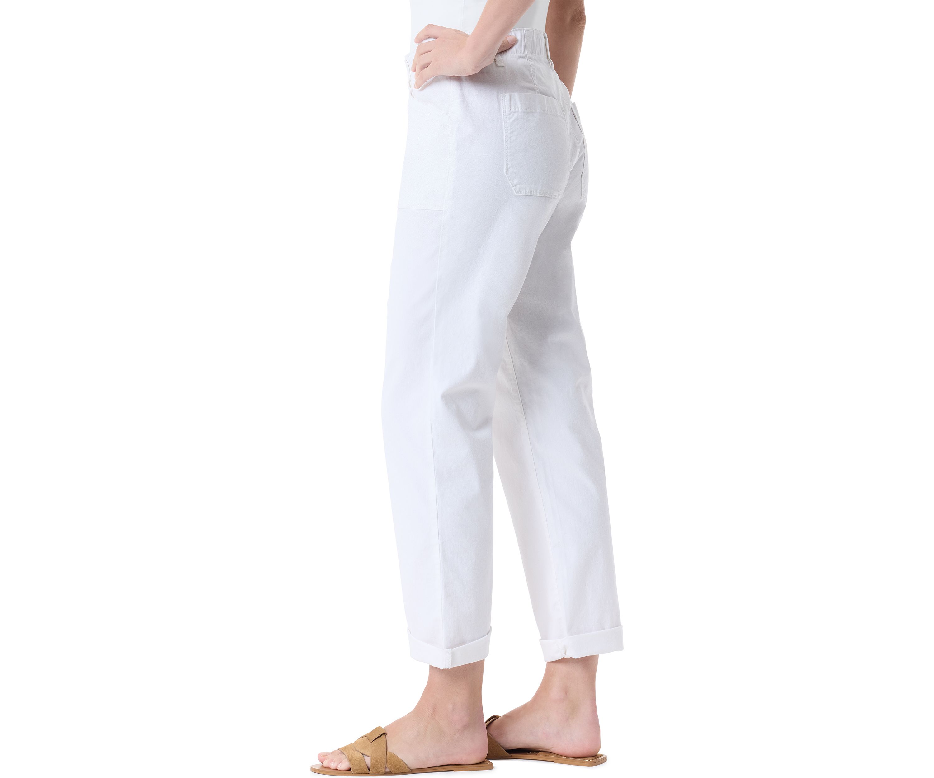 Petite Cuffed Straight Utility Pants 