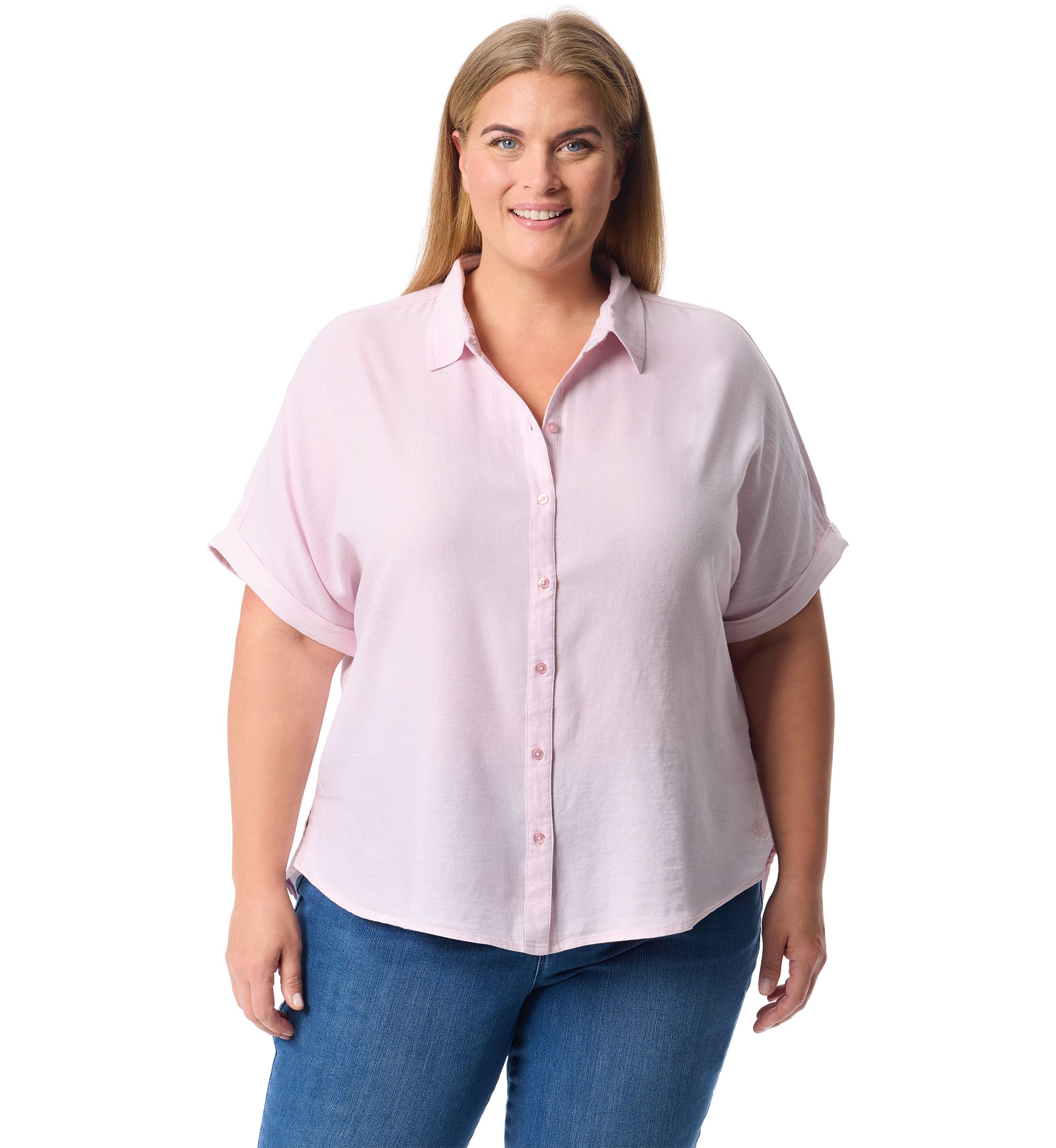 Plus Size Short Sleeve Daisy Woven Shirt 