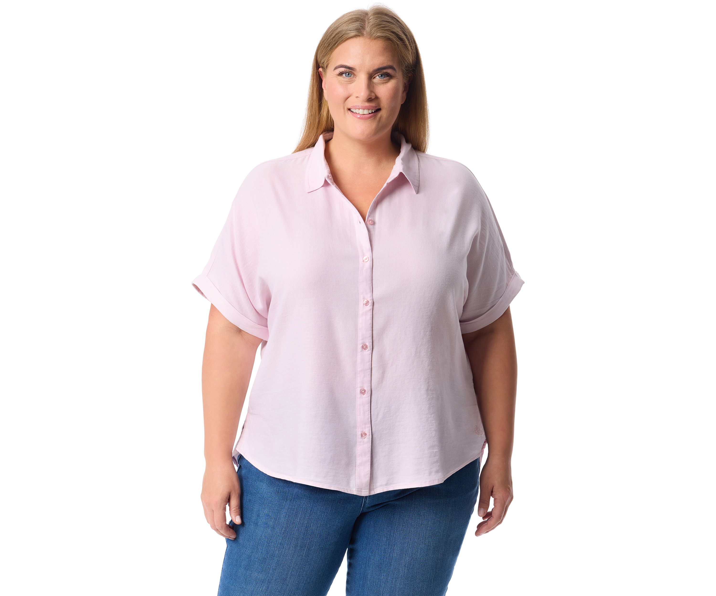 Plus Size Short Sleeve Daisy Woven Shirt 