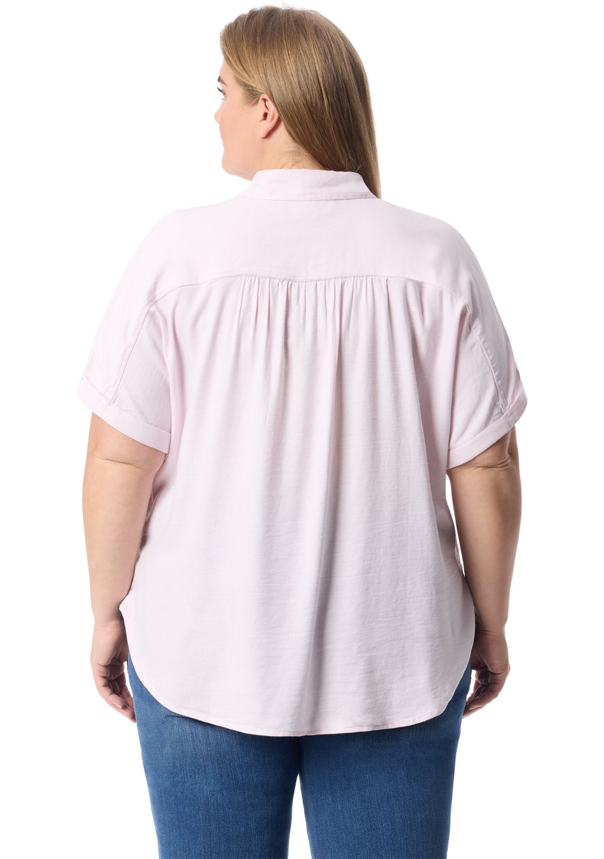 Plus Size Short Sleeve Daisy Woven Shirt 