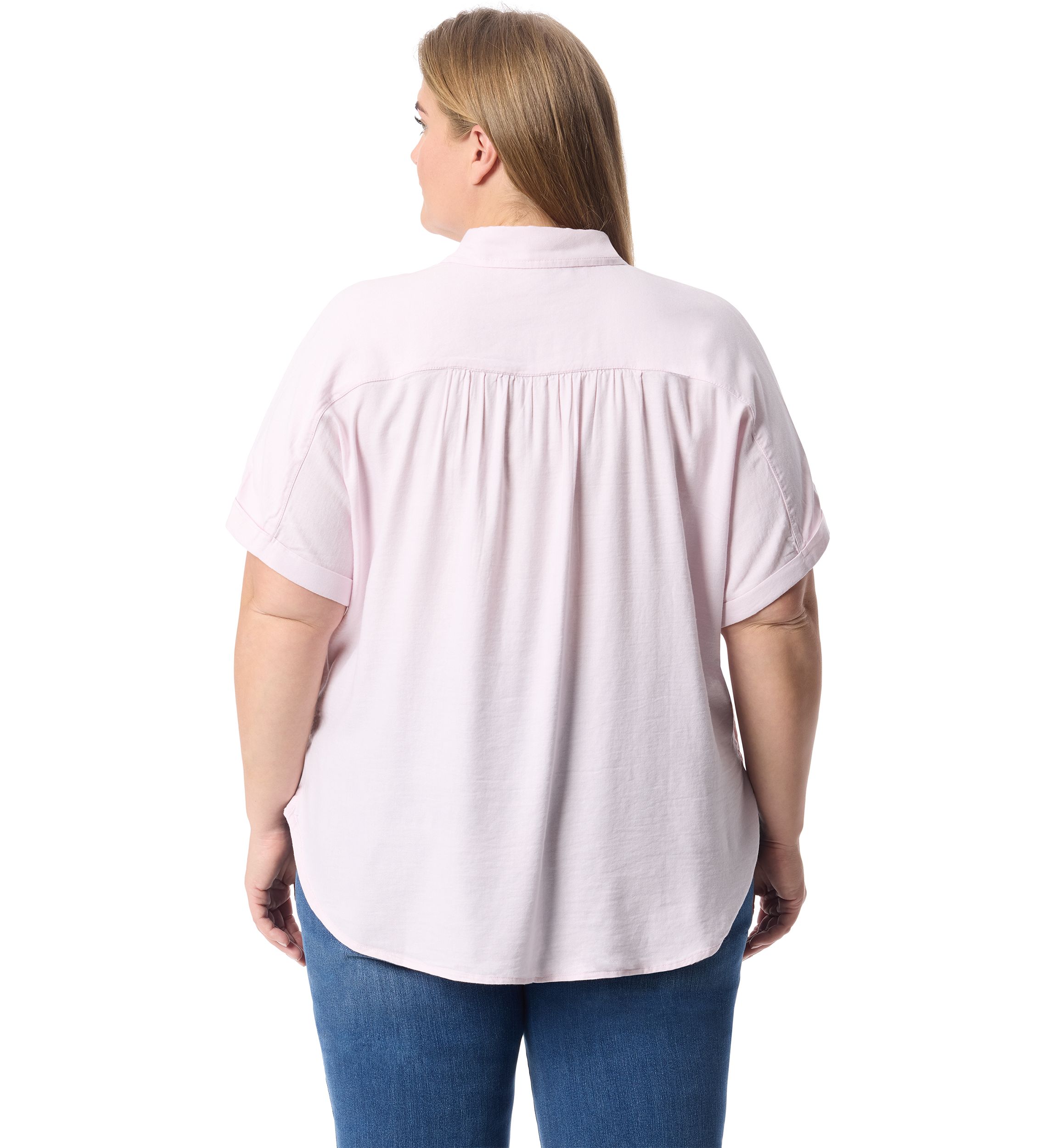 Plus Size Short Sleeve Daisy Woven Shirt 