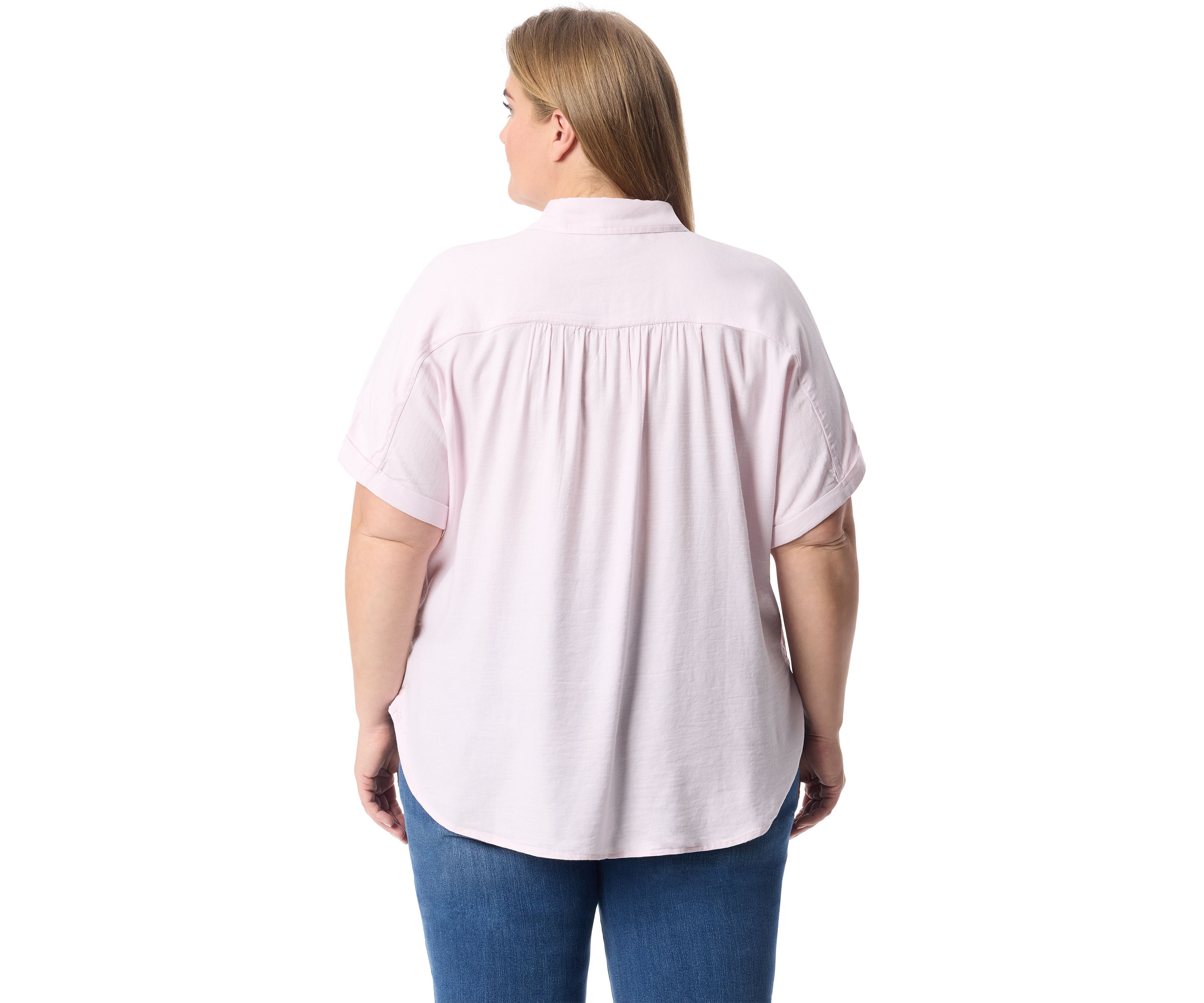 Plus Size Short Sleeve Daisy Woven Shirt 