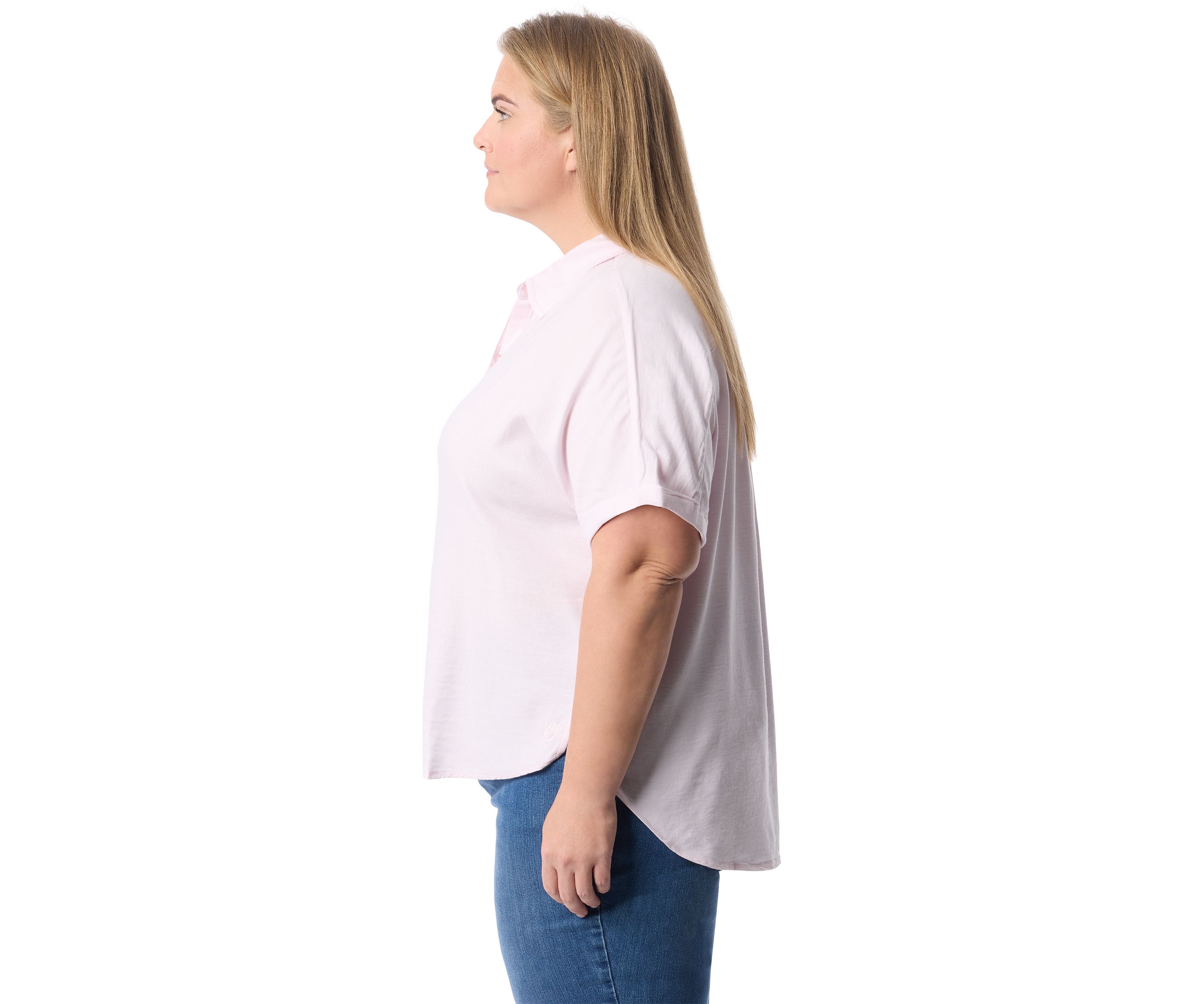 Plus Size Short Sleeve Daisy Woven Shirt 
