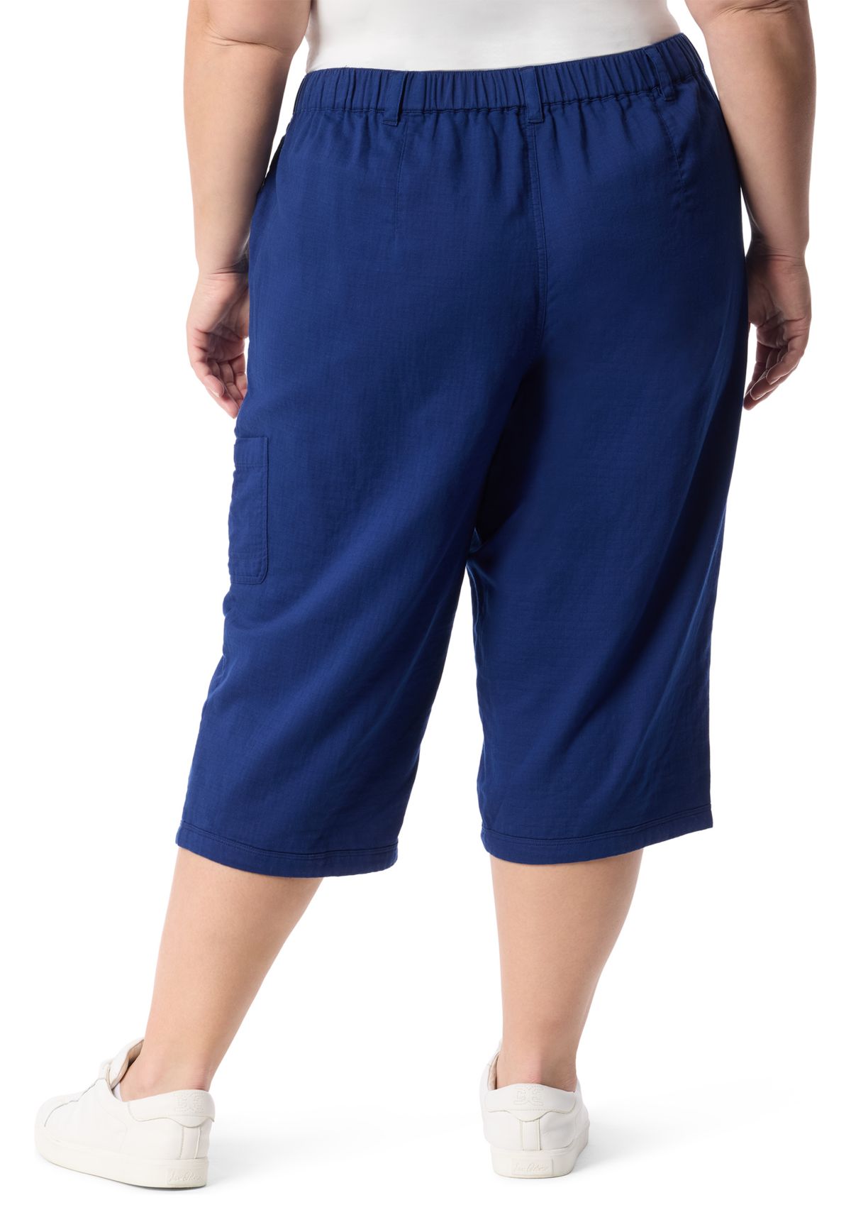 Plus Size Soft Dobby Taper Skimmer Pants