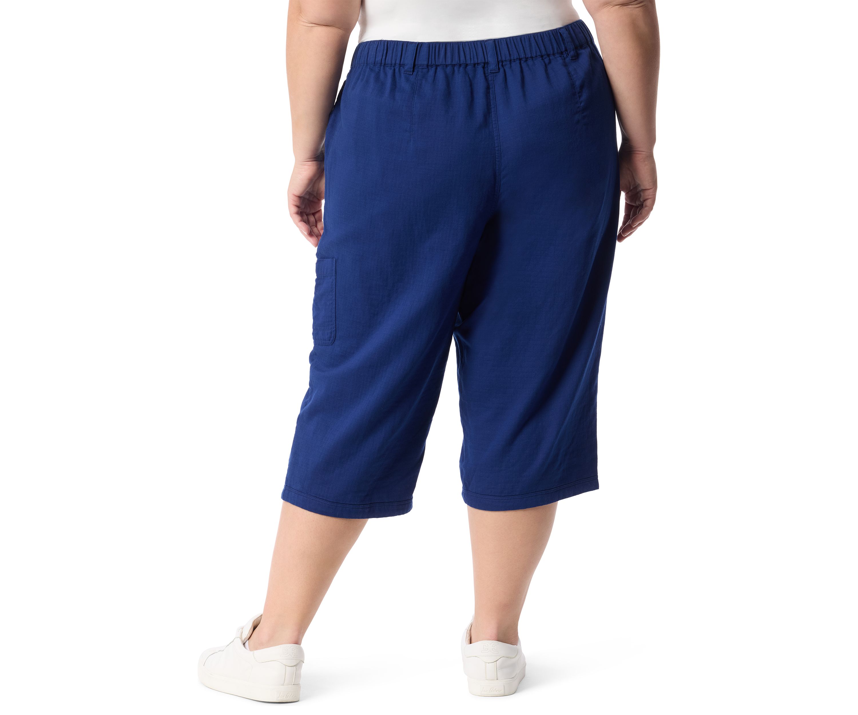 Plus Size Soft Dobby Taper Skimmer Pants