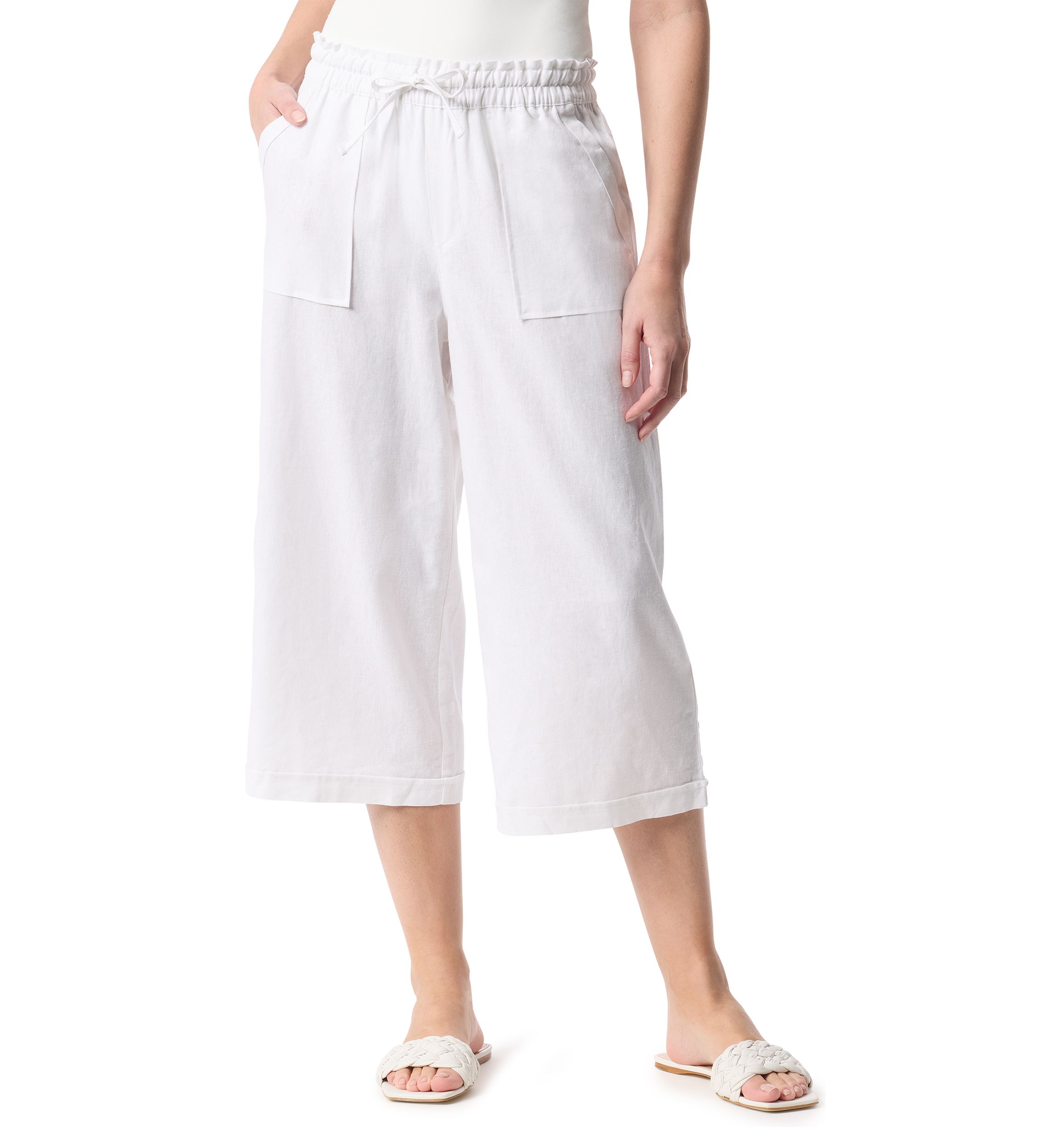 Petite Cropped Linen Pants