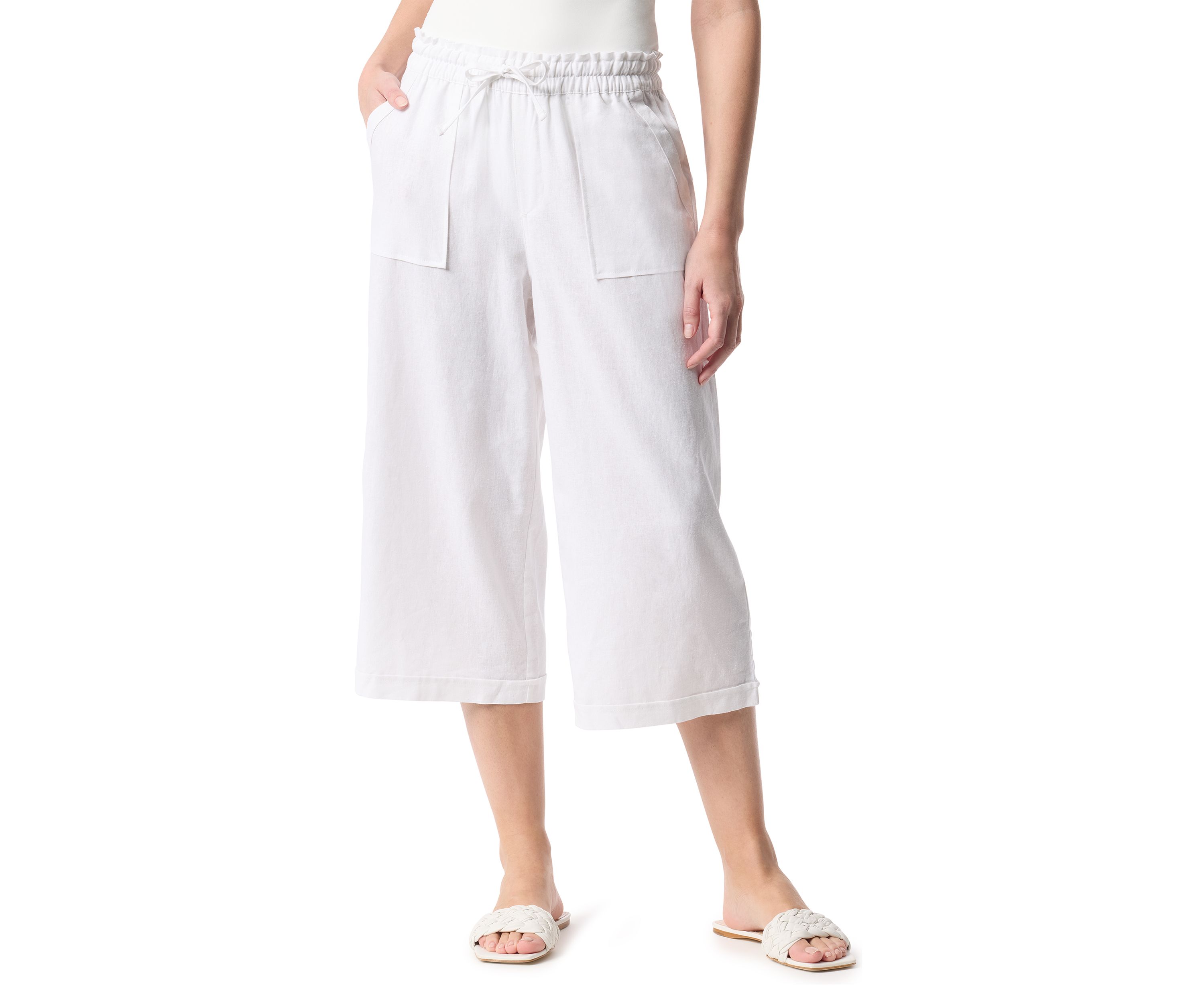 Petite Cropped Linen Pants