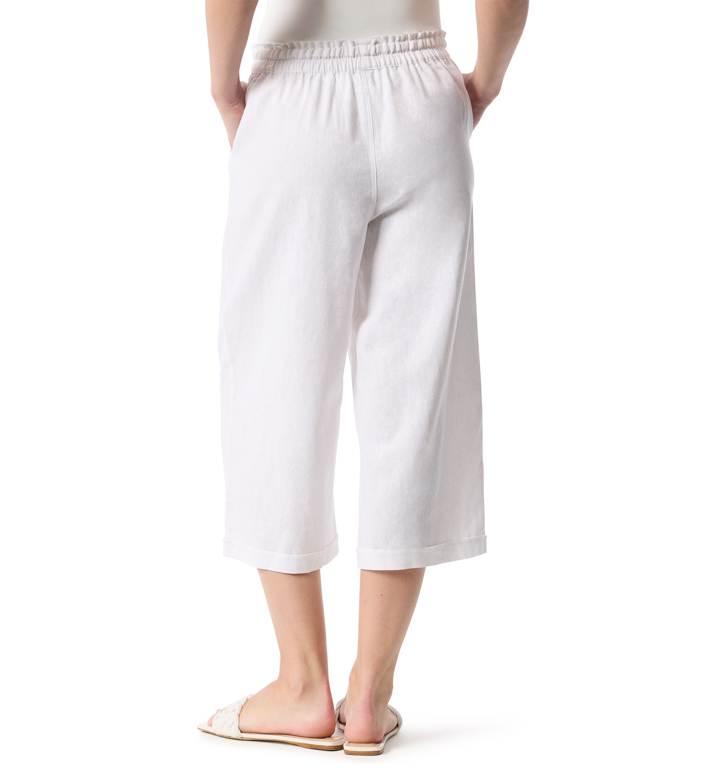 Petite Cropped Linen Pants