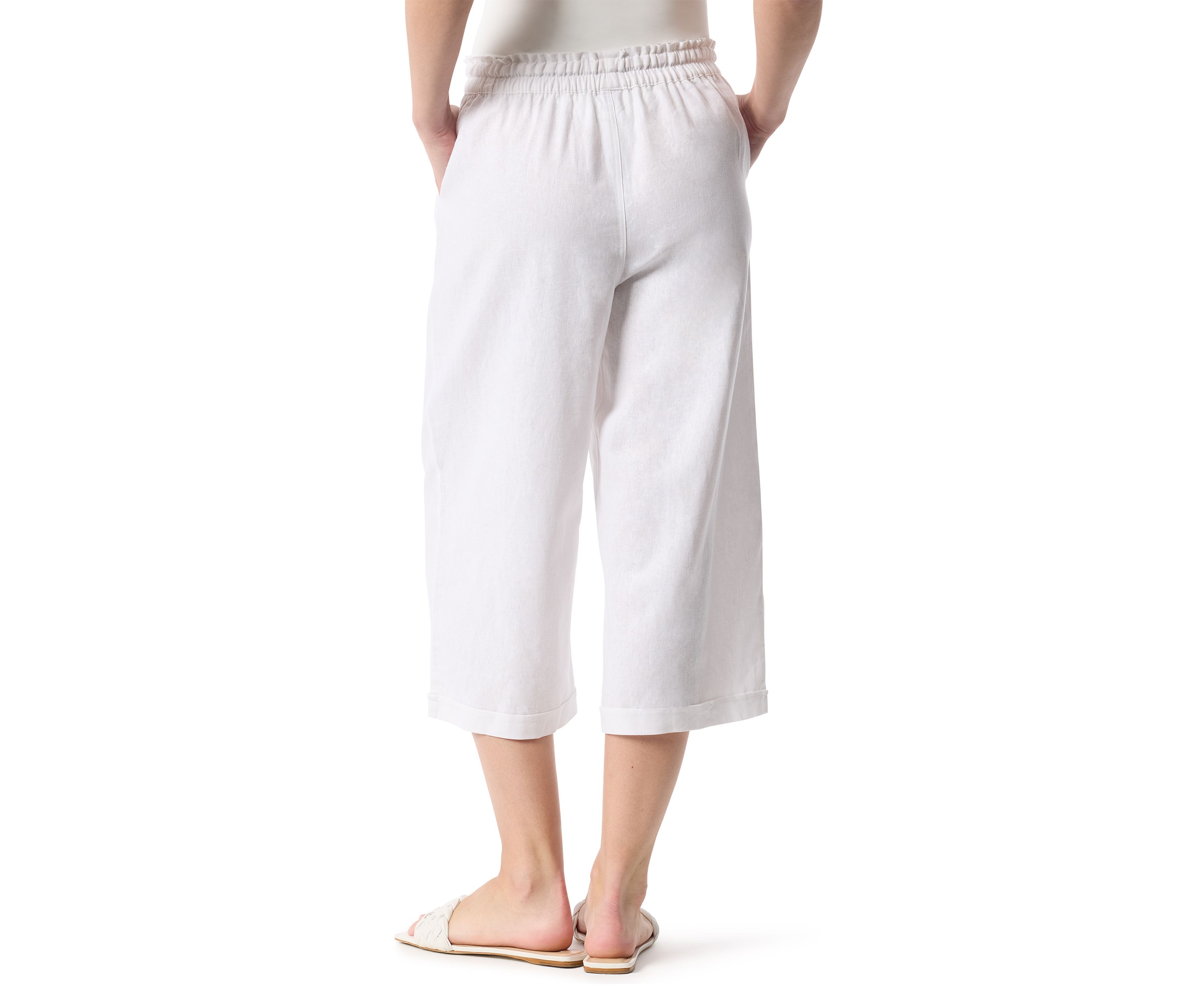Petite Cropped Linen Pants