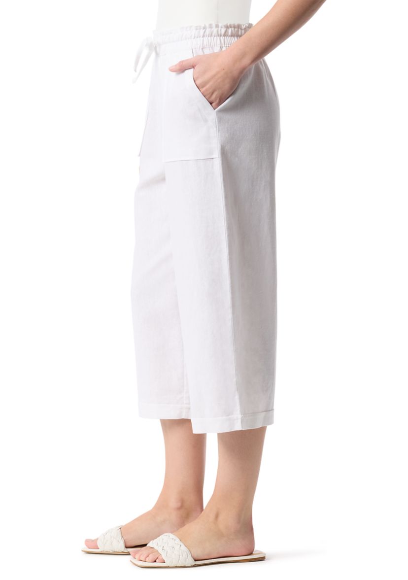 Petite Cropped Linen Pants
