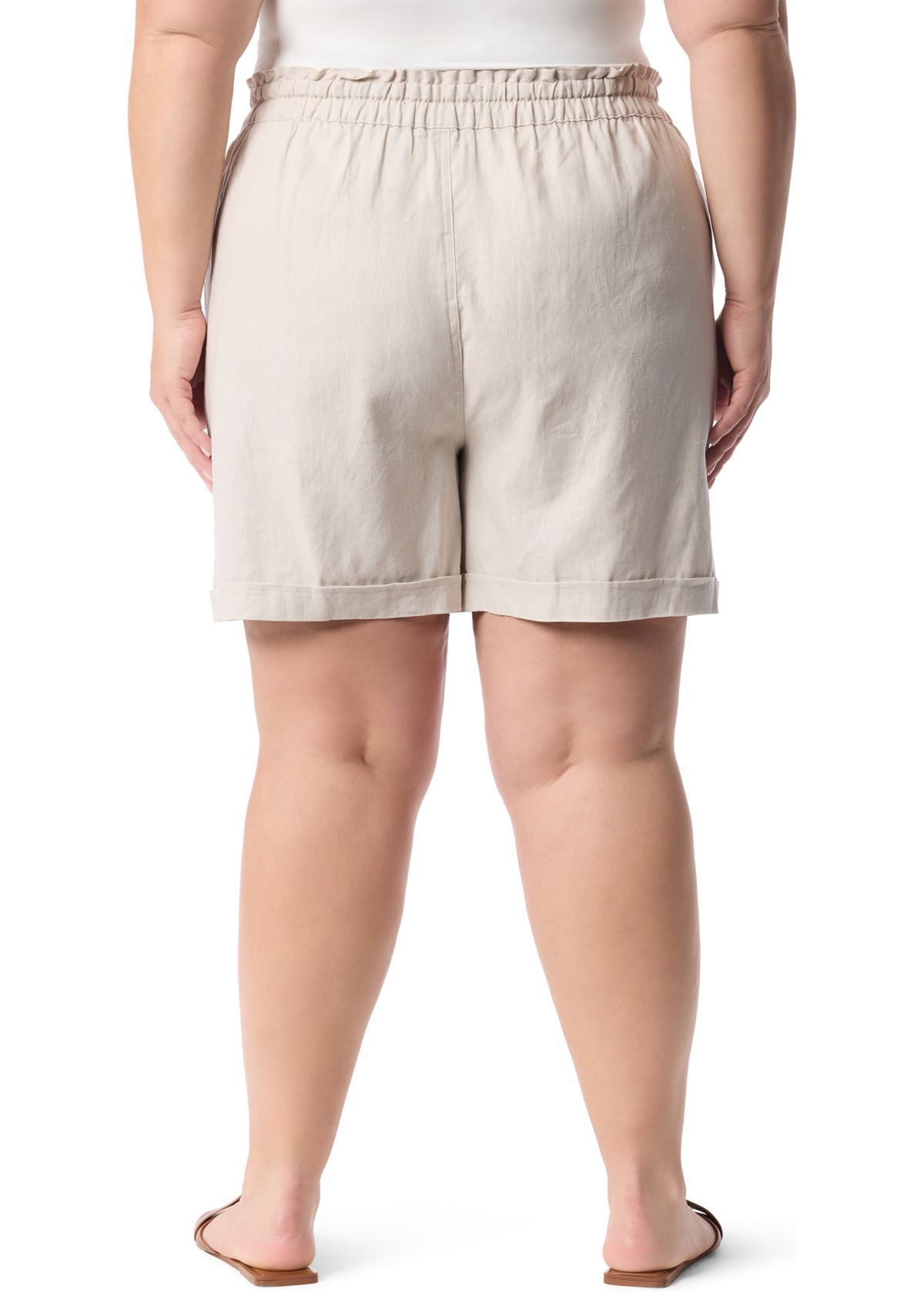 Plus Size Linen Shorts