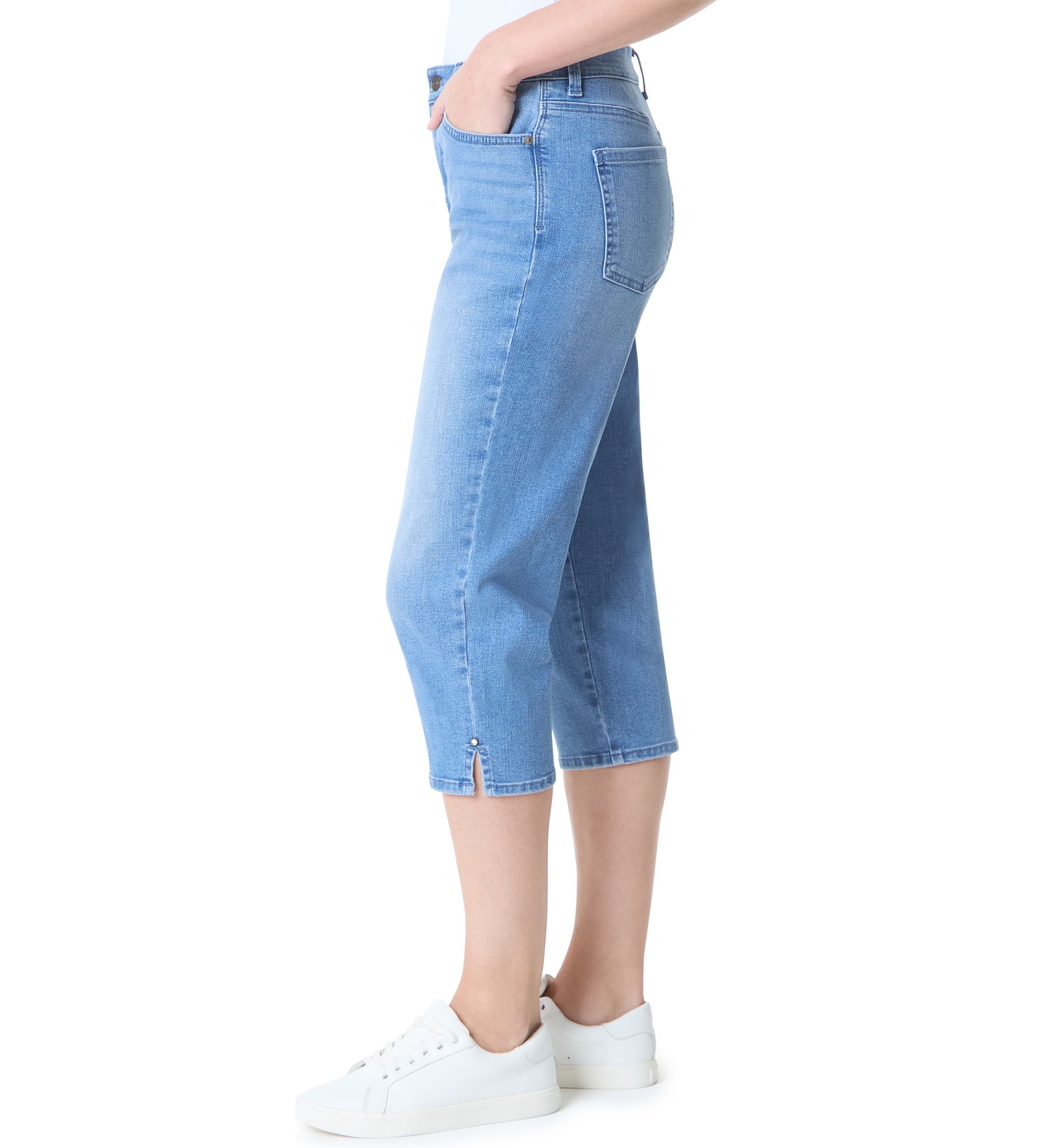 Womens Amanda Capri Slit Pants