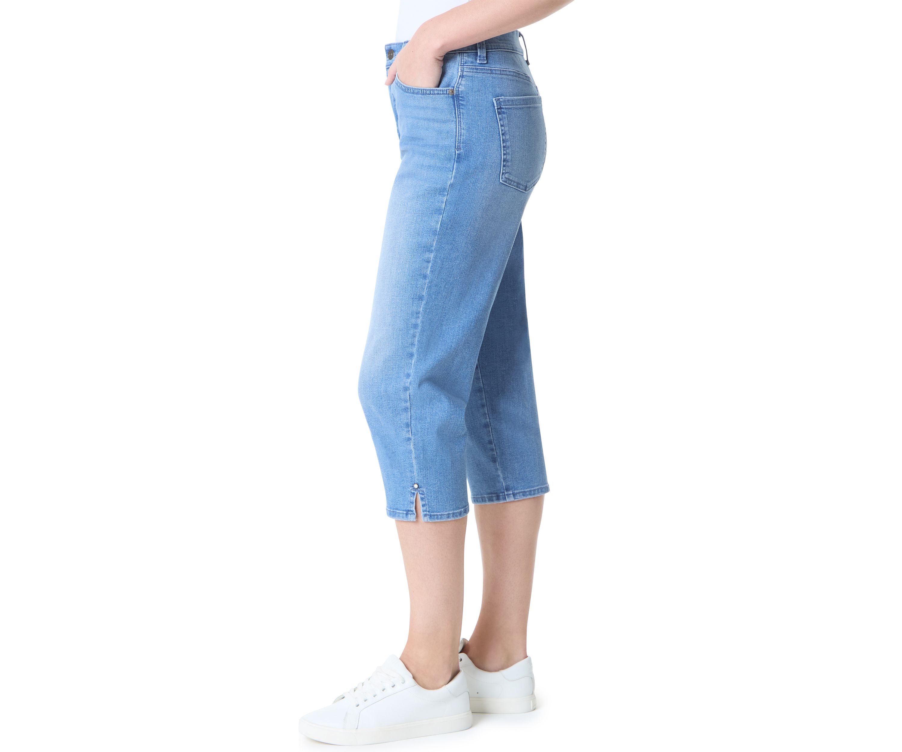 Womens Amanda Capri Slit Pants