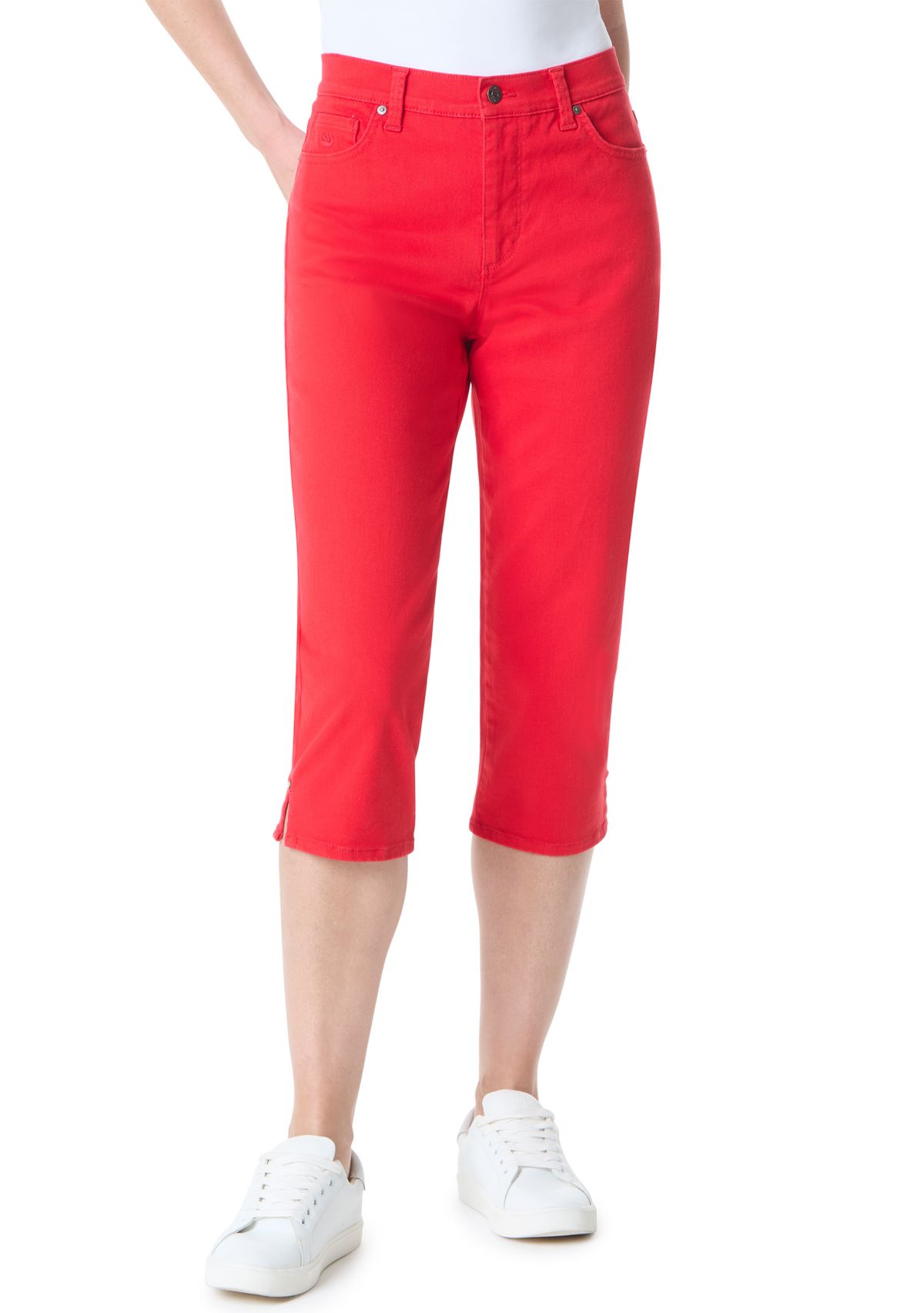 Womens Amanda Capri Pants with Slit 