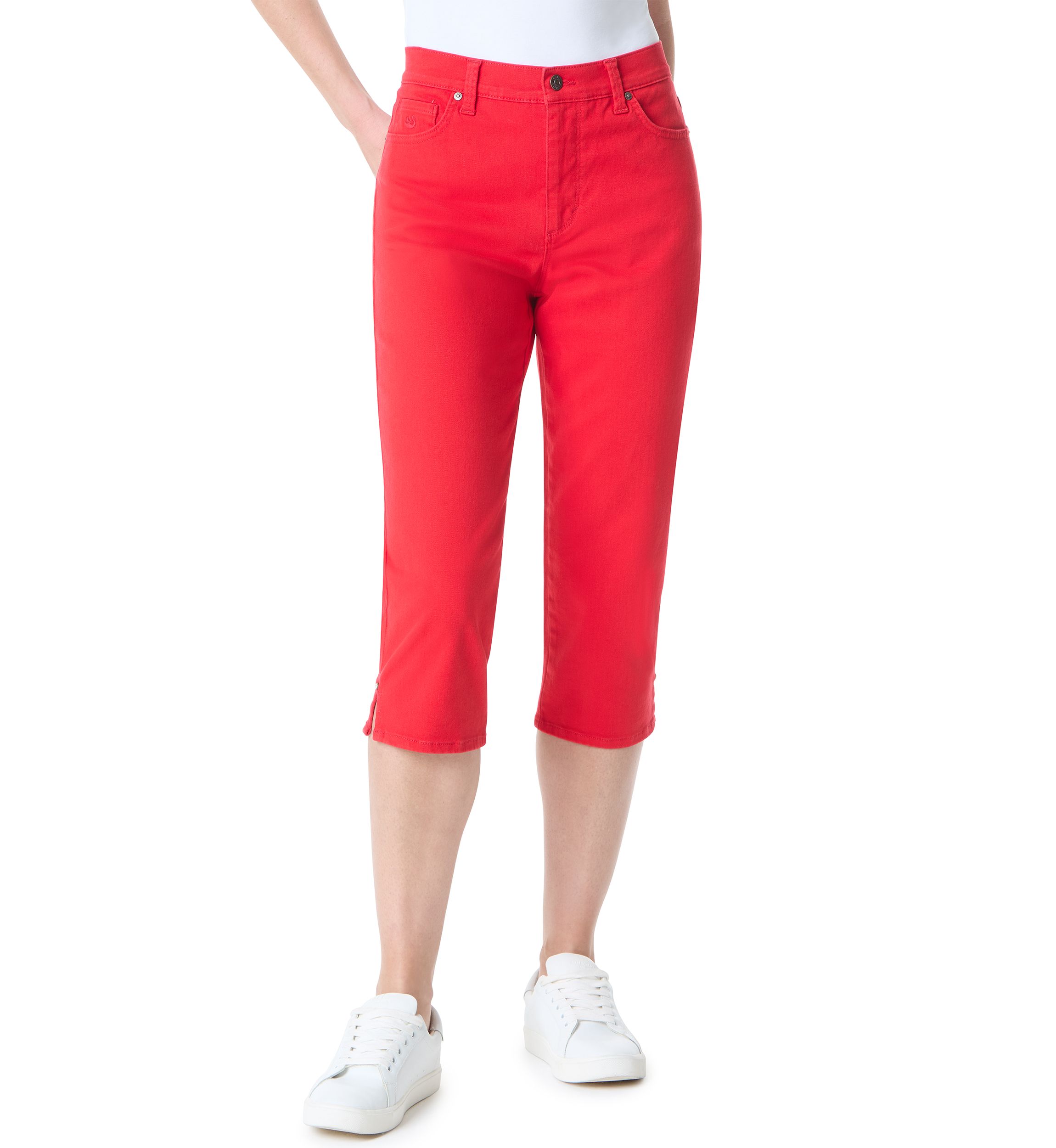 Womens Amanda Capri Pants with Slit 