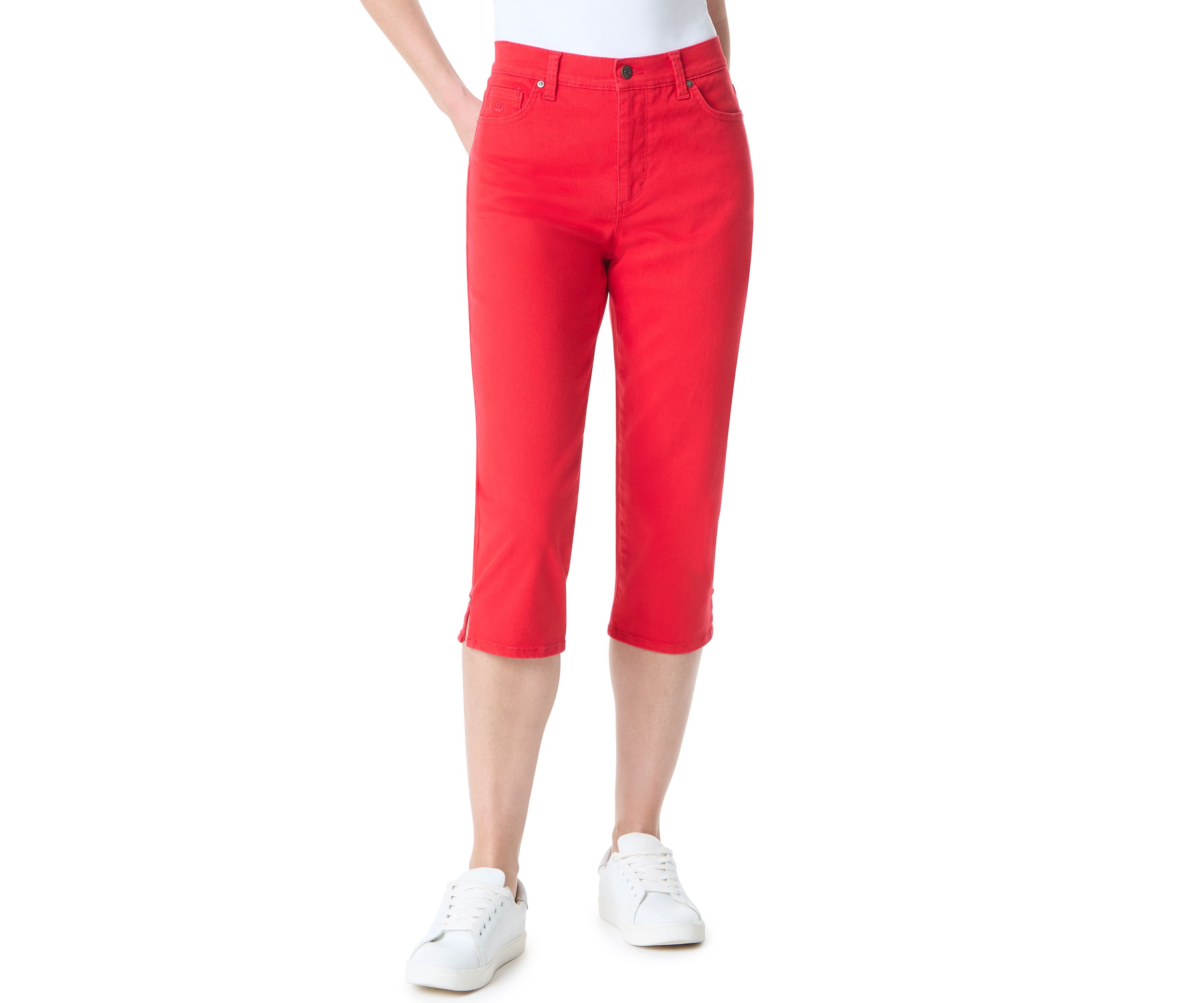 Womens Amanda Capri Pants with Slit 