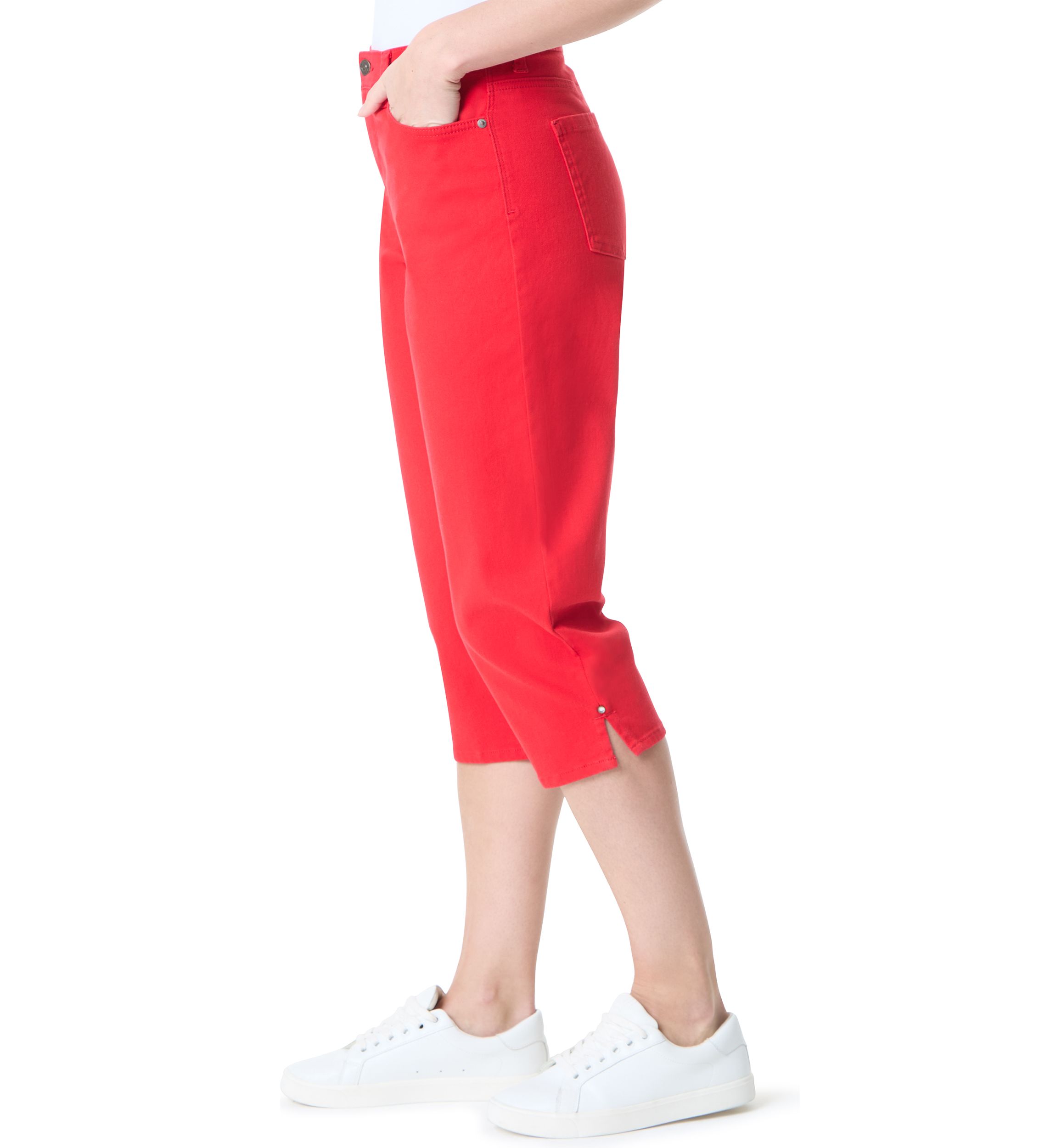 Womens Amanda Capri Pants with Slit 