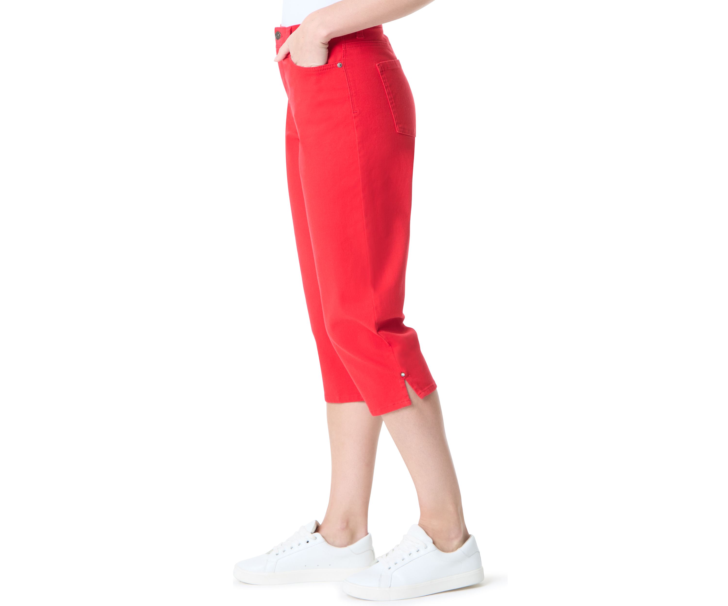 Womens Amanda Capri Pants with Slit 