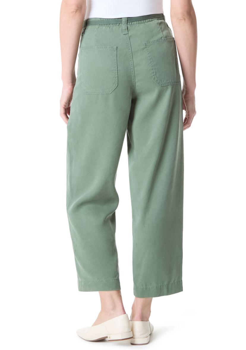 Womens Soft Fluid Straight Cropped Pants