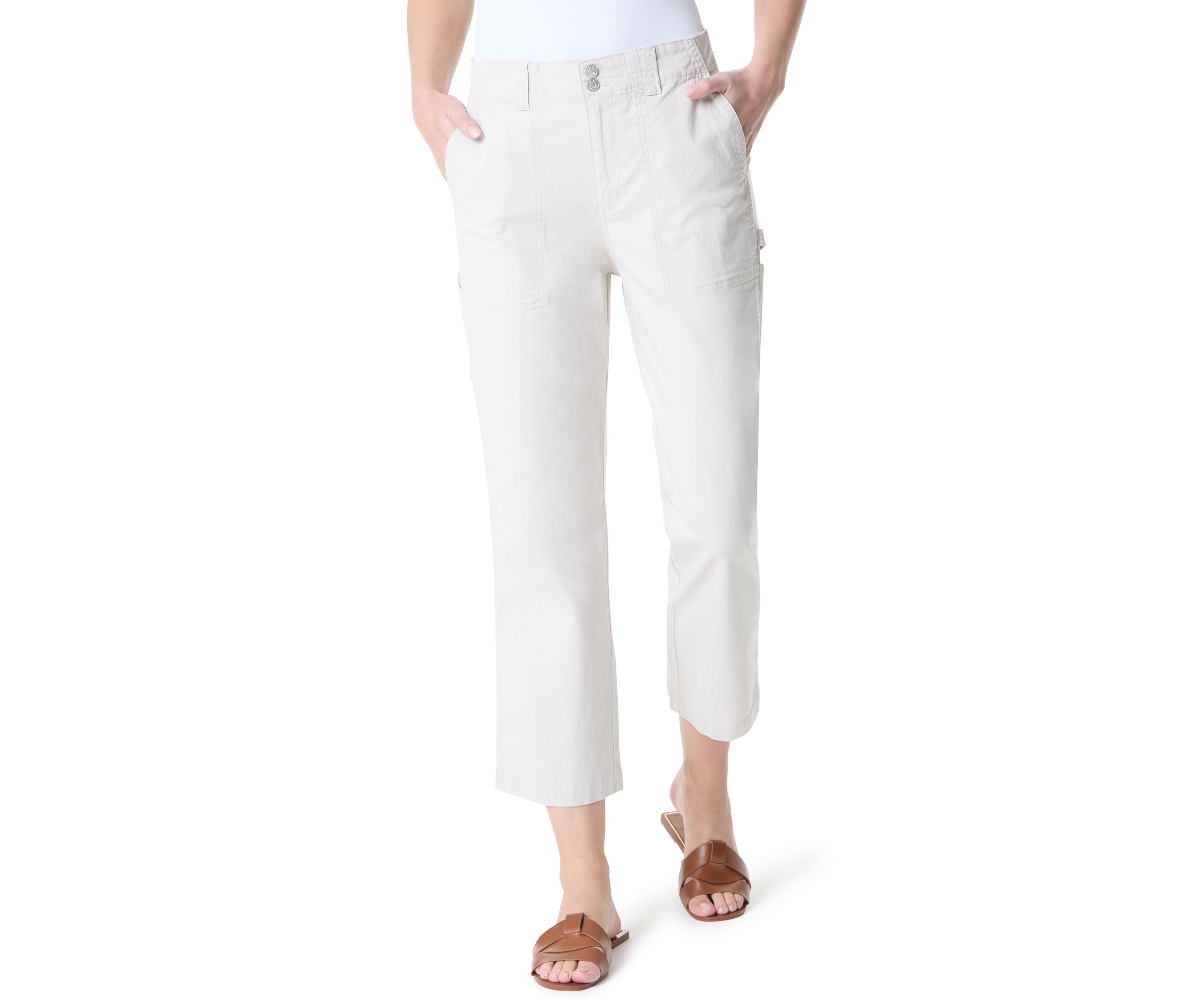 Womens Cropped Carpenter Pants