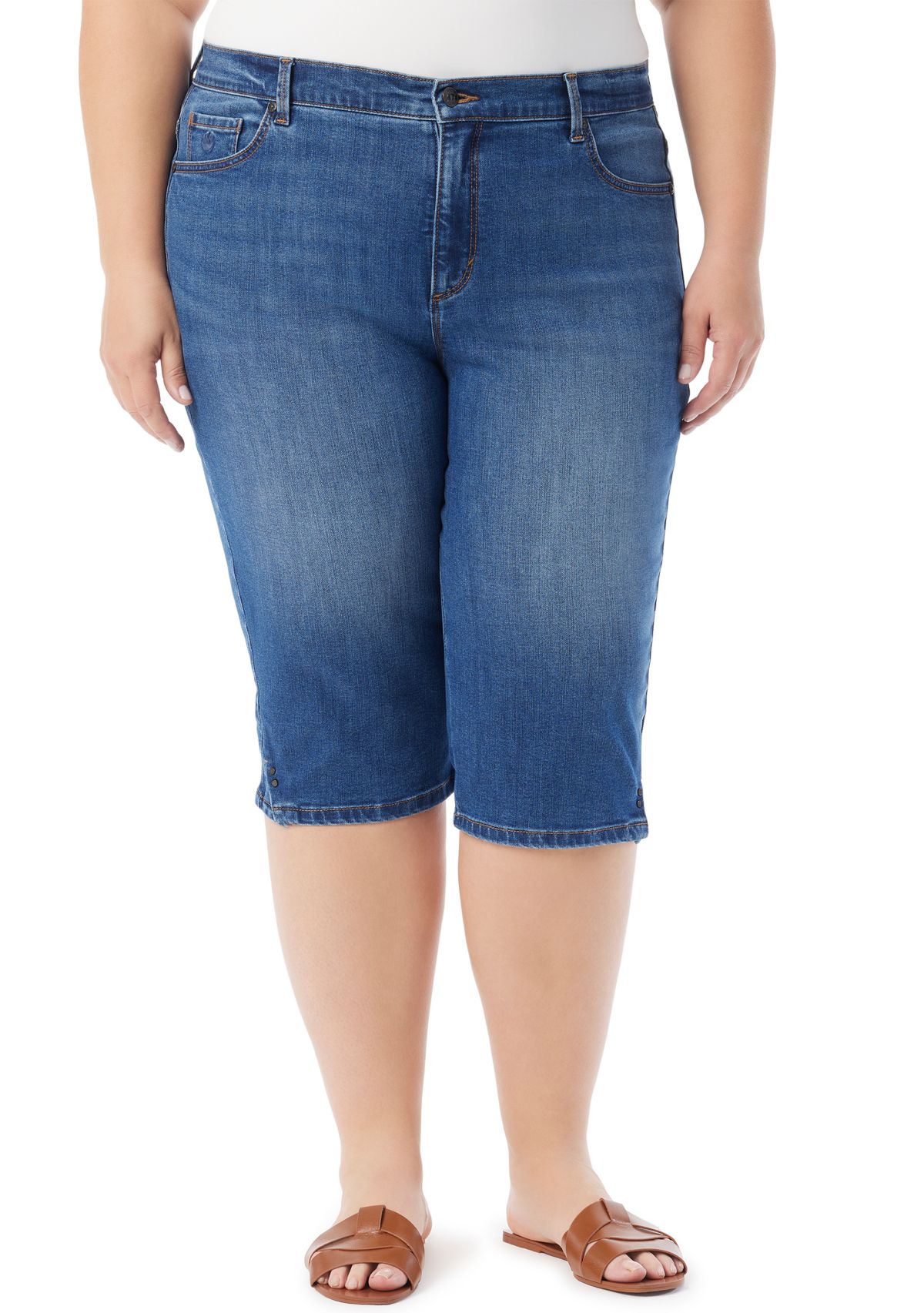 Plus Size Amanda Skimmer Denim Shorts