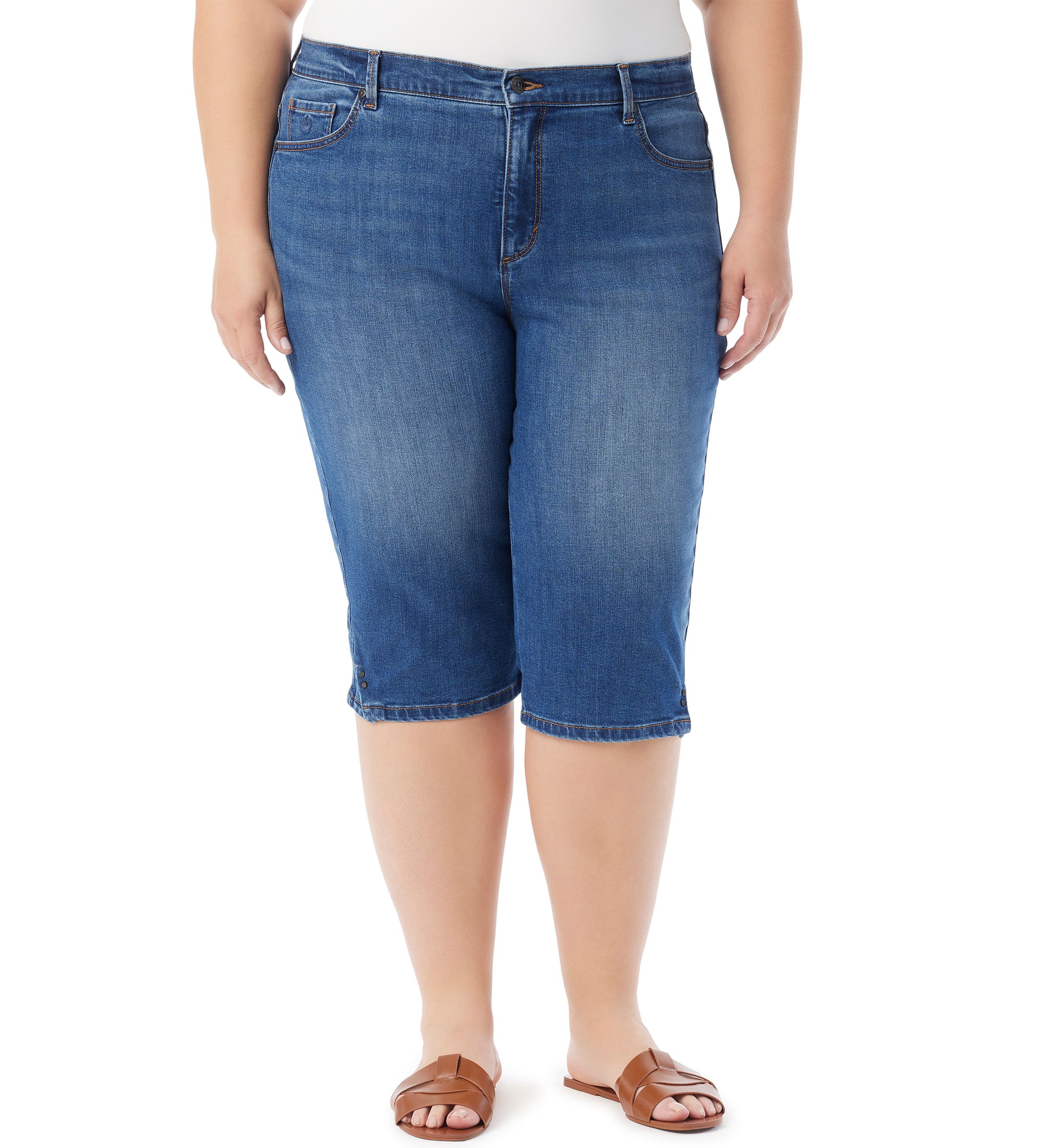 Plus Size Amanda Skimmer Denim Shorts