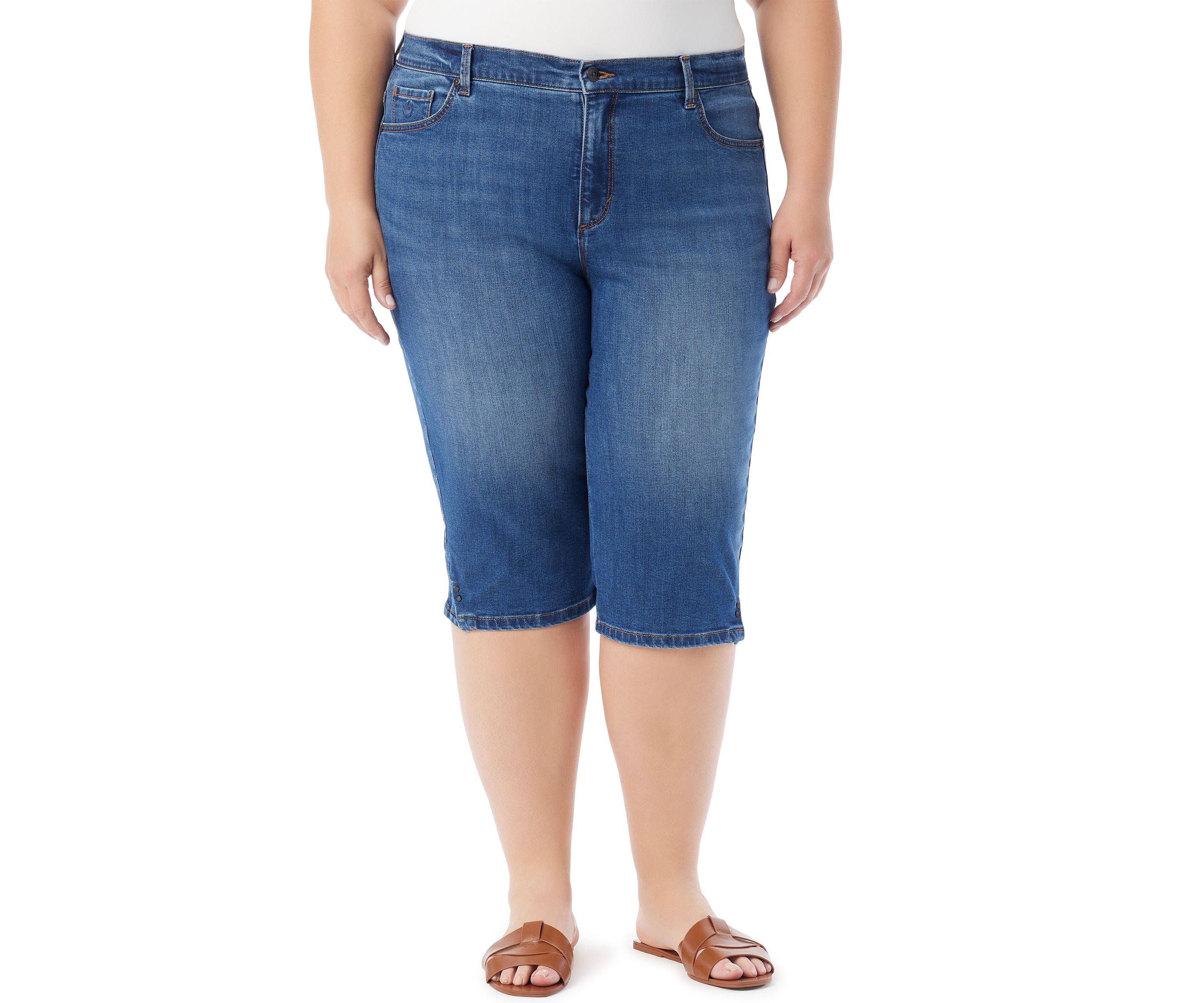 Plus Size Amanda Skimmer Denim Shorts