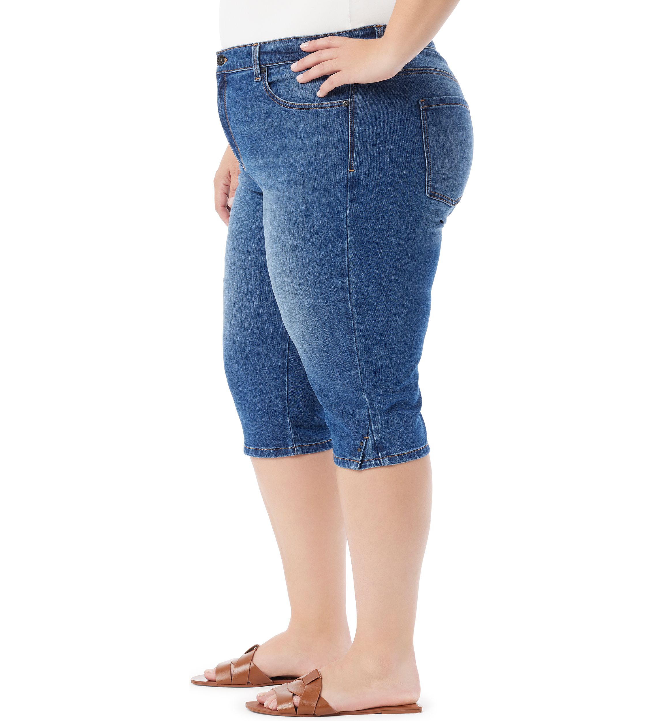 Plus Size Amanda Skimmer Denim Shorts