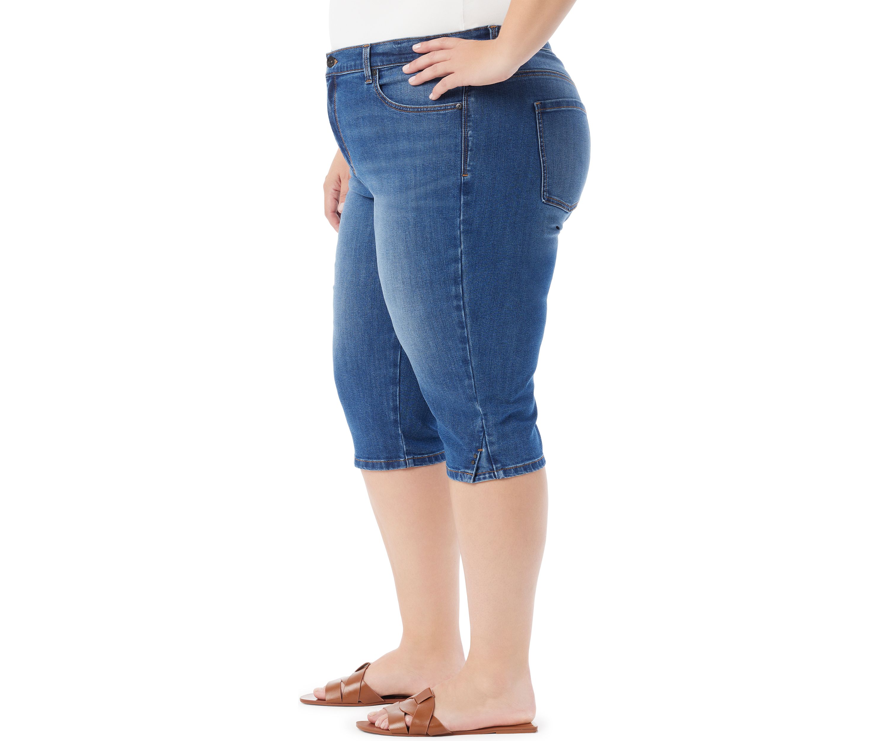 Plus Size Amanda Skimmer Denim Shorts
