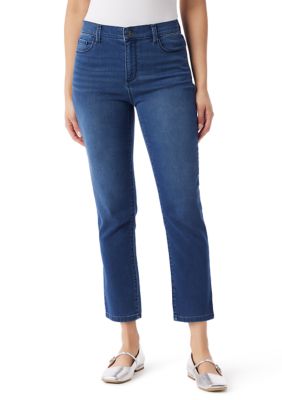Gloria Vanderbilt Women's 5 Pocket Straight Knit Denim Ankle Pants, 18