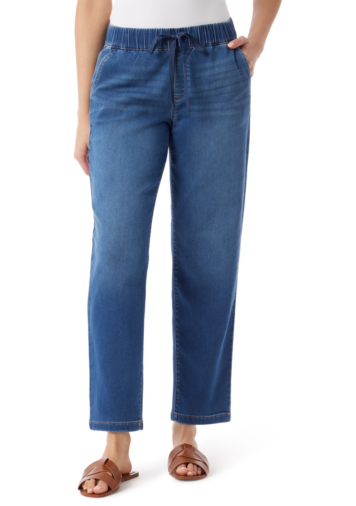 Womens Anya Knit Drawstring Straight Jogger Pants