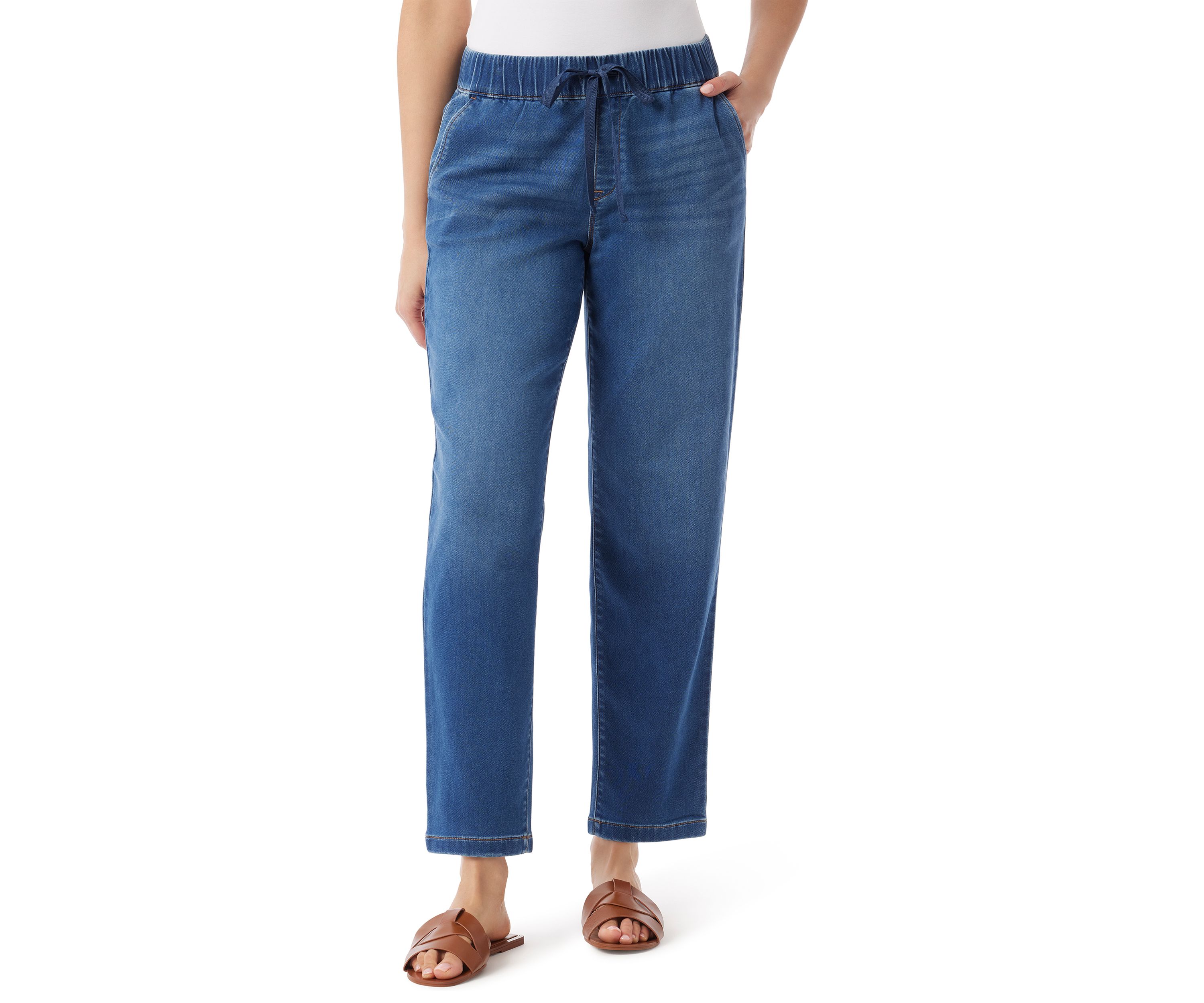 Womens Anya Knit Drawstring Straight Jogger Pants