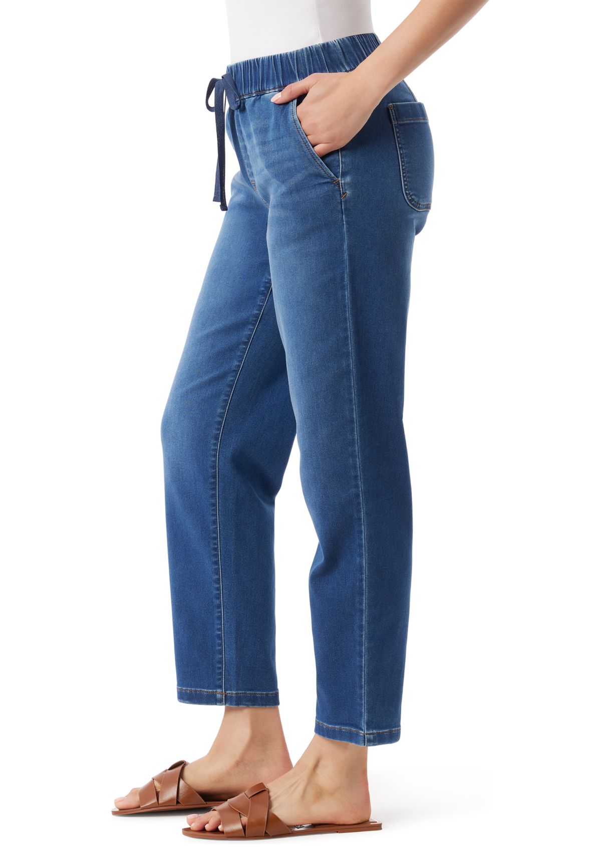 Womens Anya Knit Drawstring Straight Jogger Pants