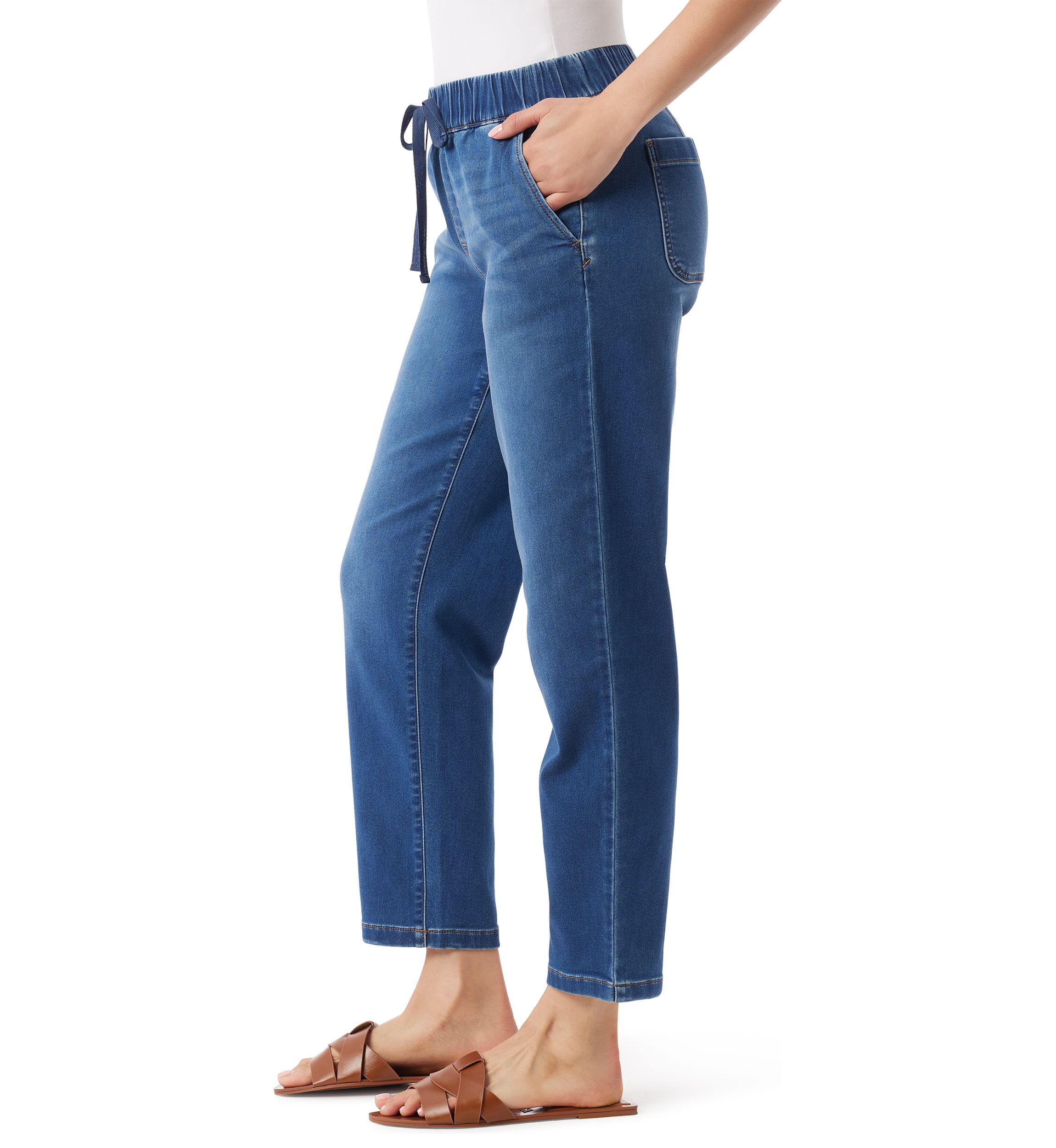 Womens Anya Knit Drawstring Straight Jogger Pants