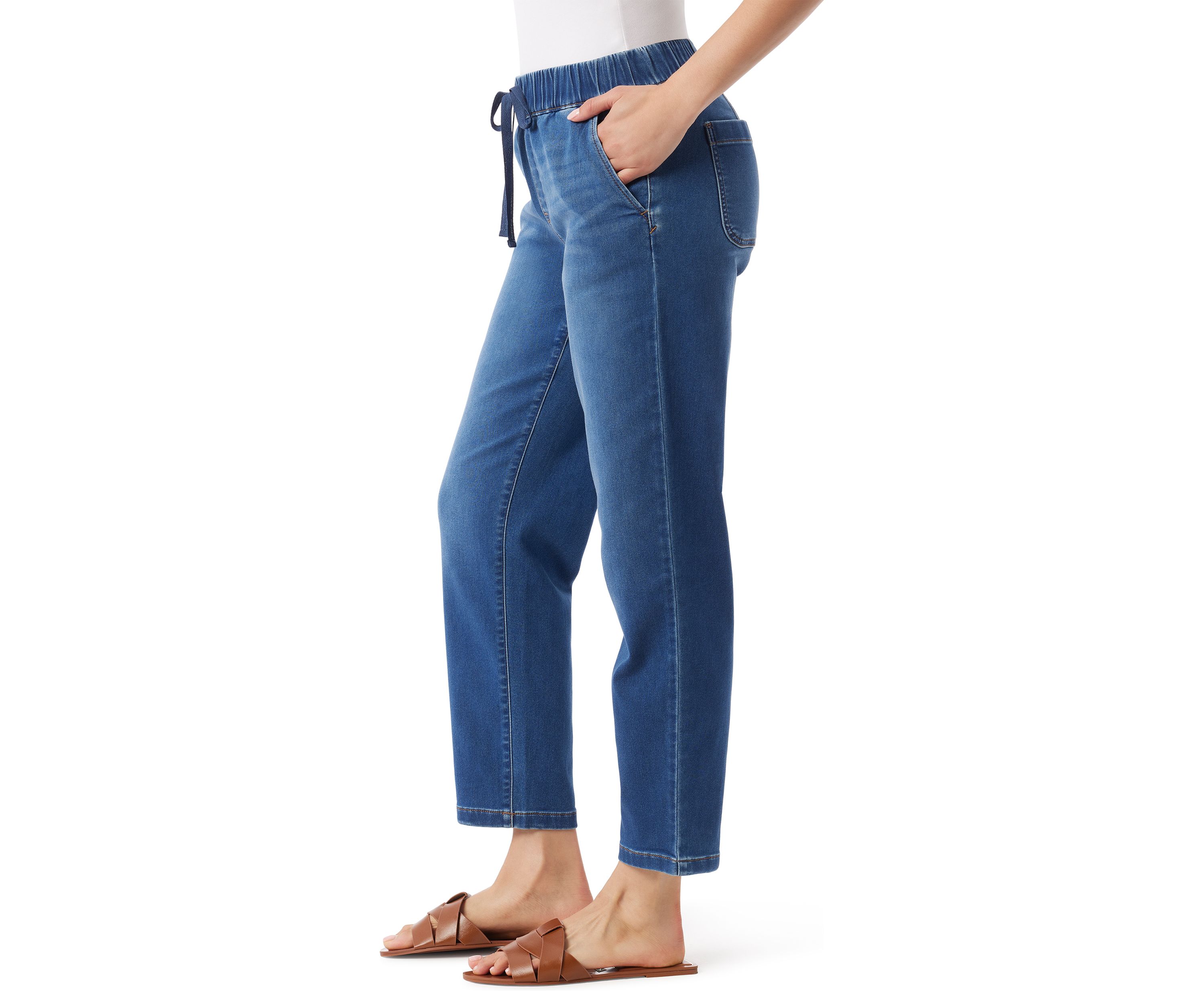 Womens Anya Knit Drawstring Straight Jogger Pants