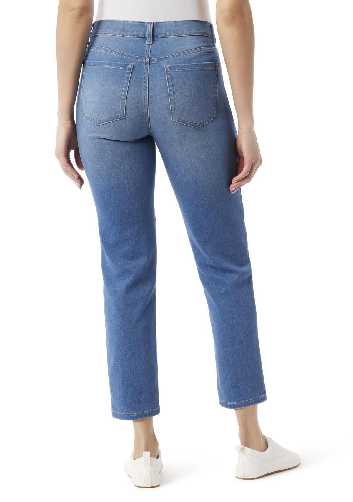 Petite 5 Pocket Knit Ankle Denim Jeans