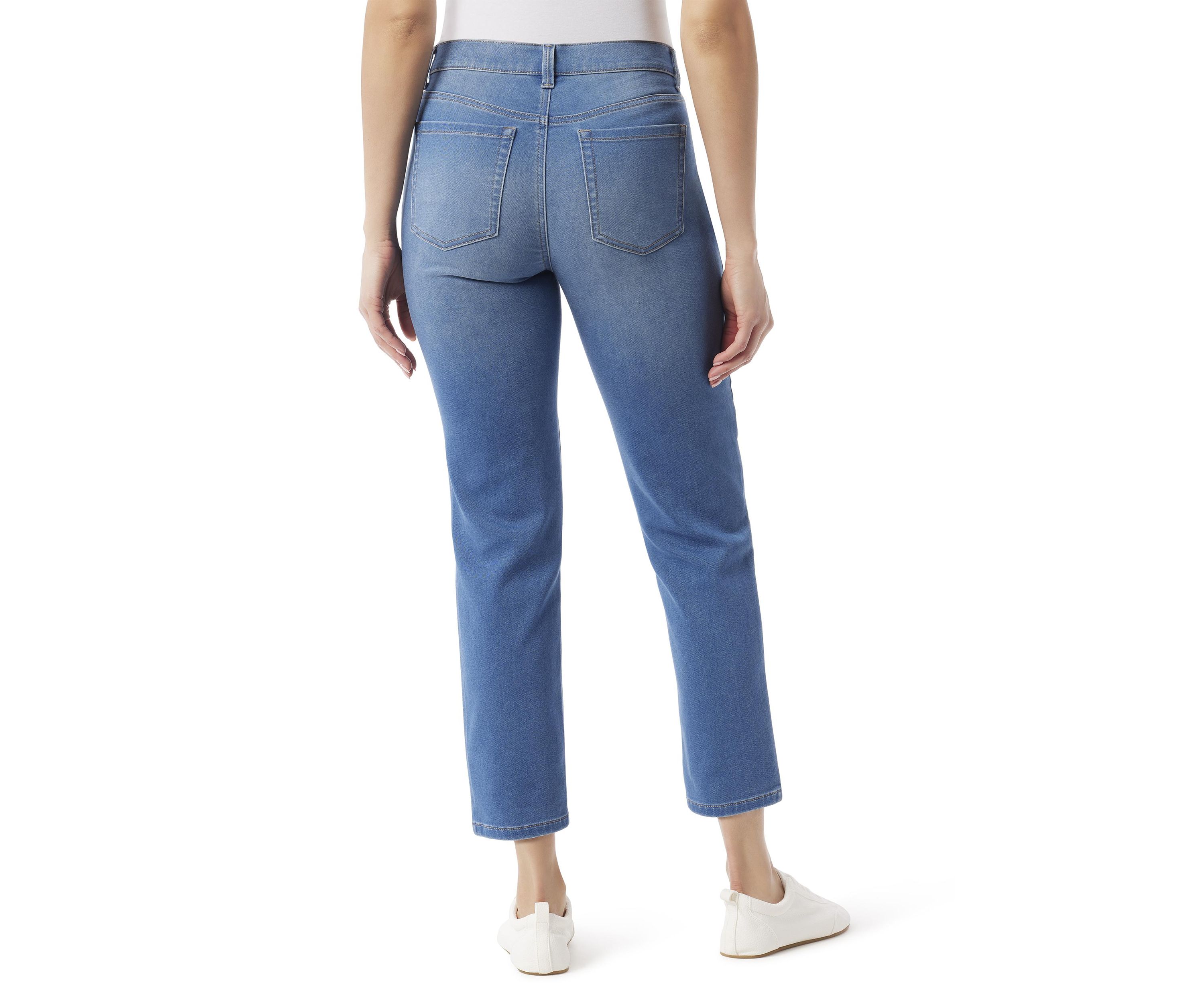 Petite 5 Pocket Knit Ankle Denim Jeans
