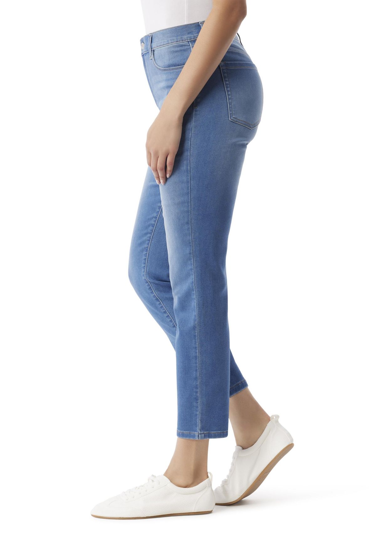 Petite 5 Pocket Knit Ankle Denim Jeans