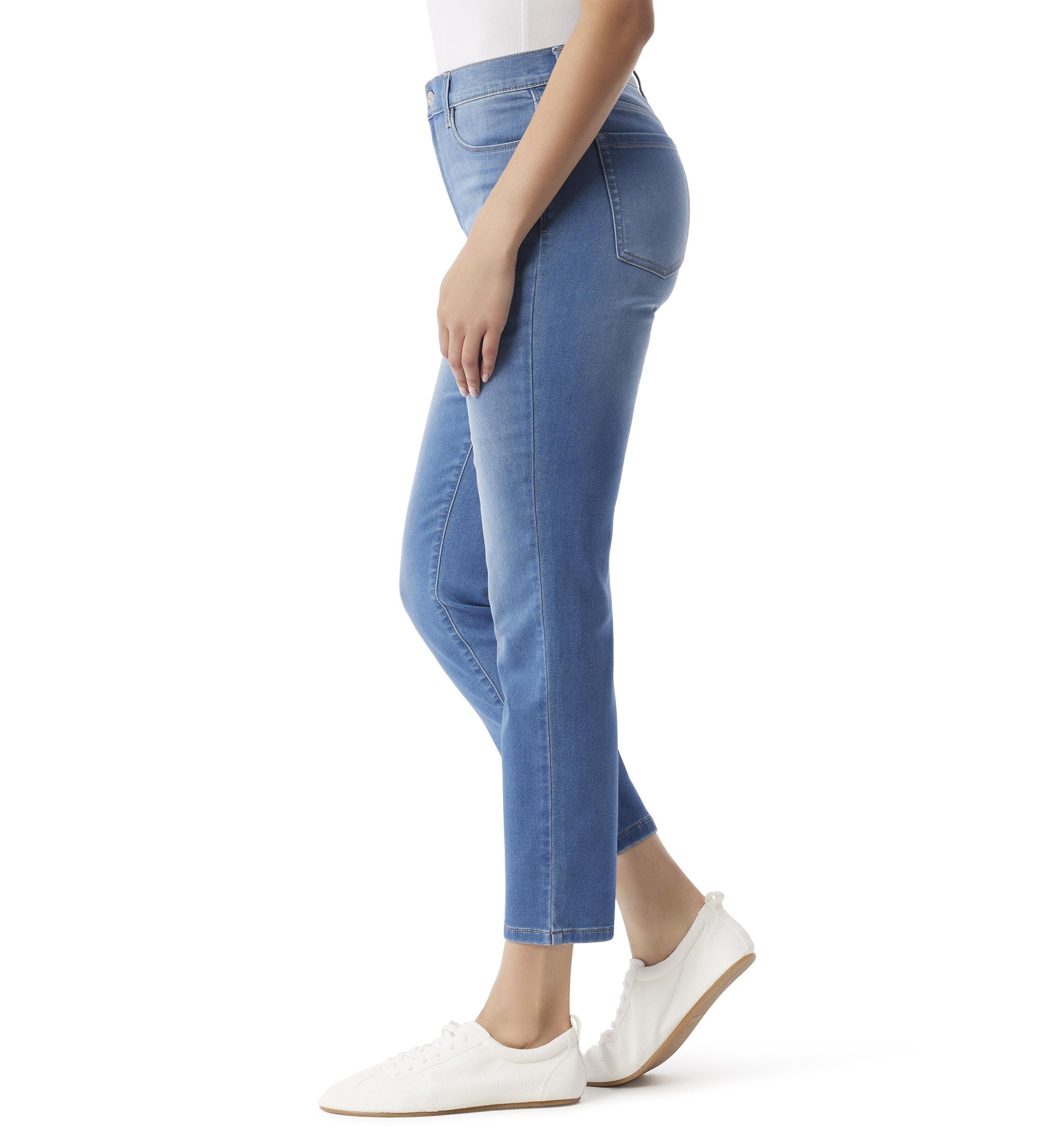 Petite 5 Pocket Knit Ankle Denim Jeans