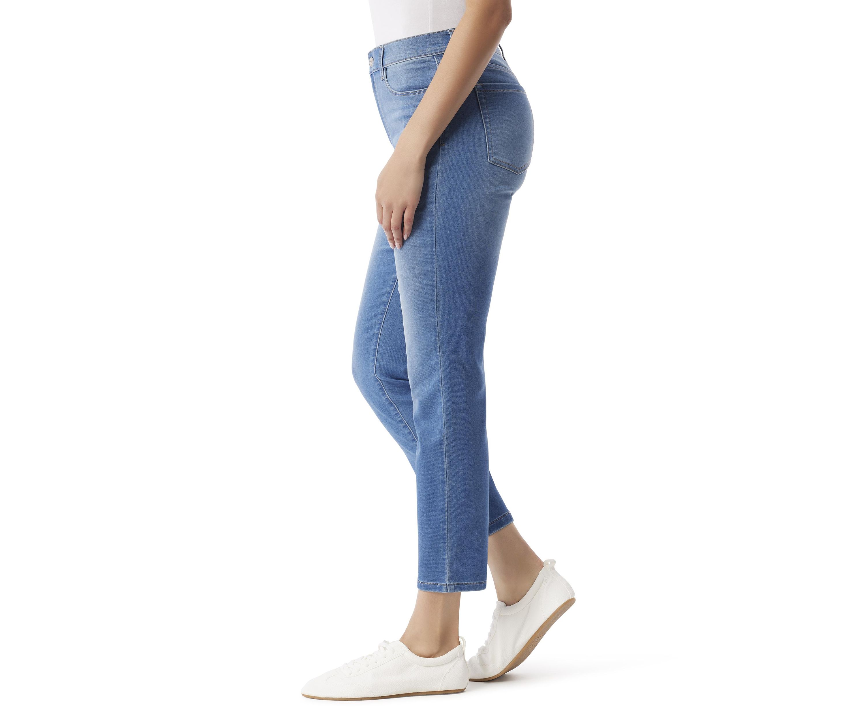Petite 5 Pocket Knit Ankle Denim Jeans
