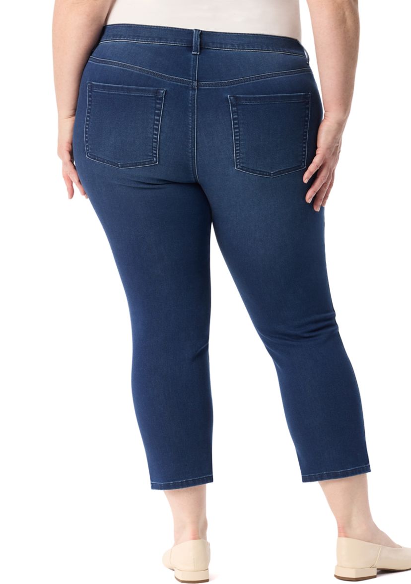 Plus Size Ankle Straight Knit Jeans 